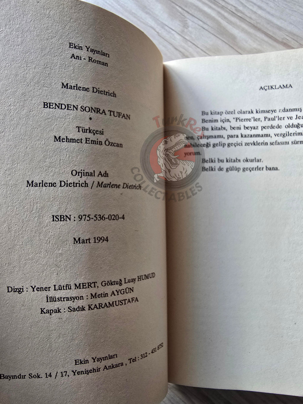 Marlene Dietrich – Marlene Dietrich 1994 1st Turkish Book Turkey