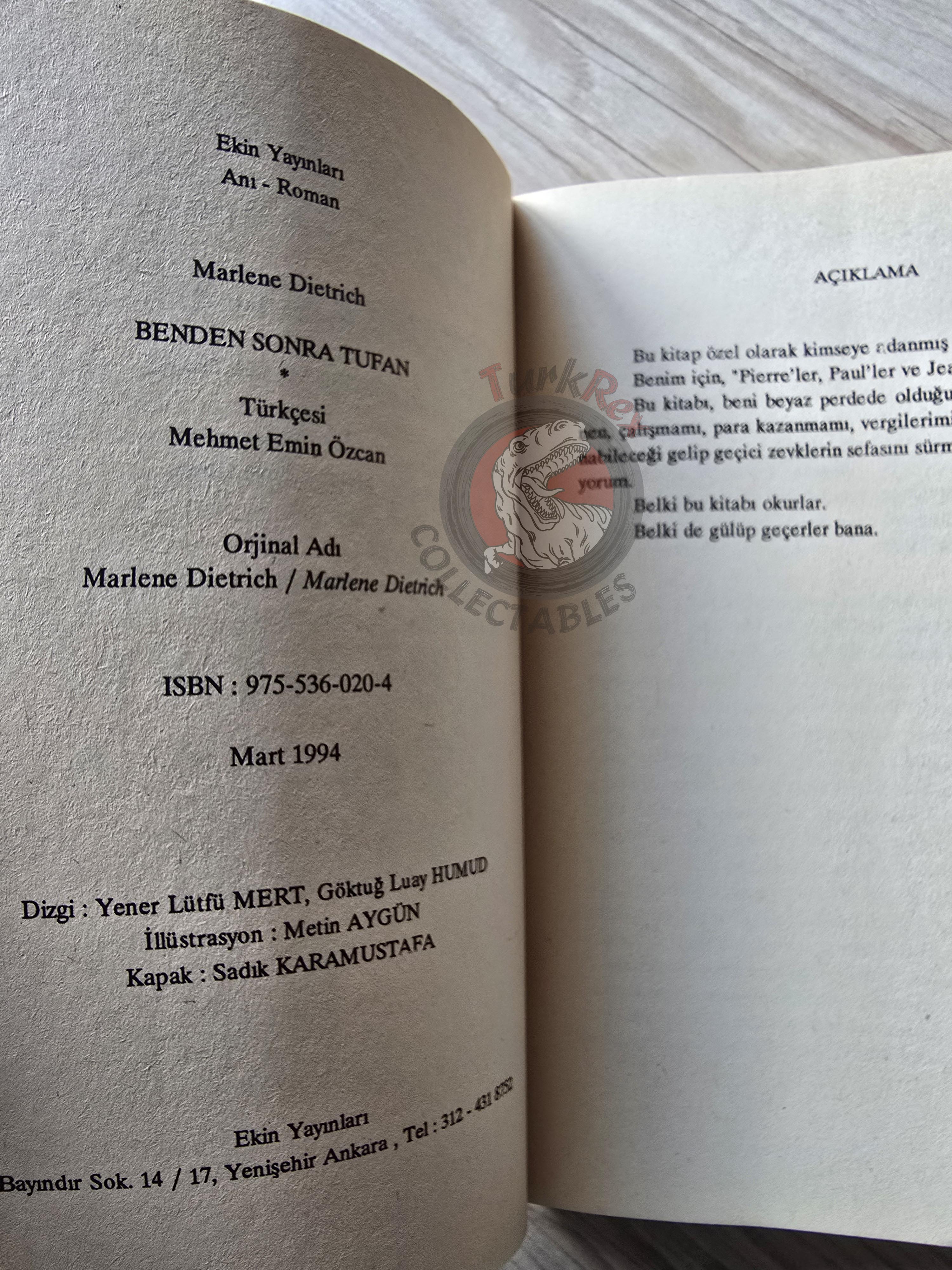 Marlene Dietrich – Marlene Dietrich 1994 1st Turkish Book Turkey