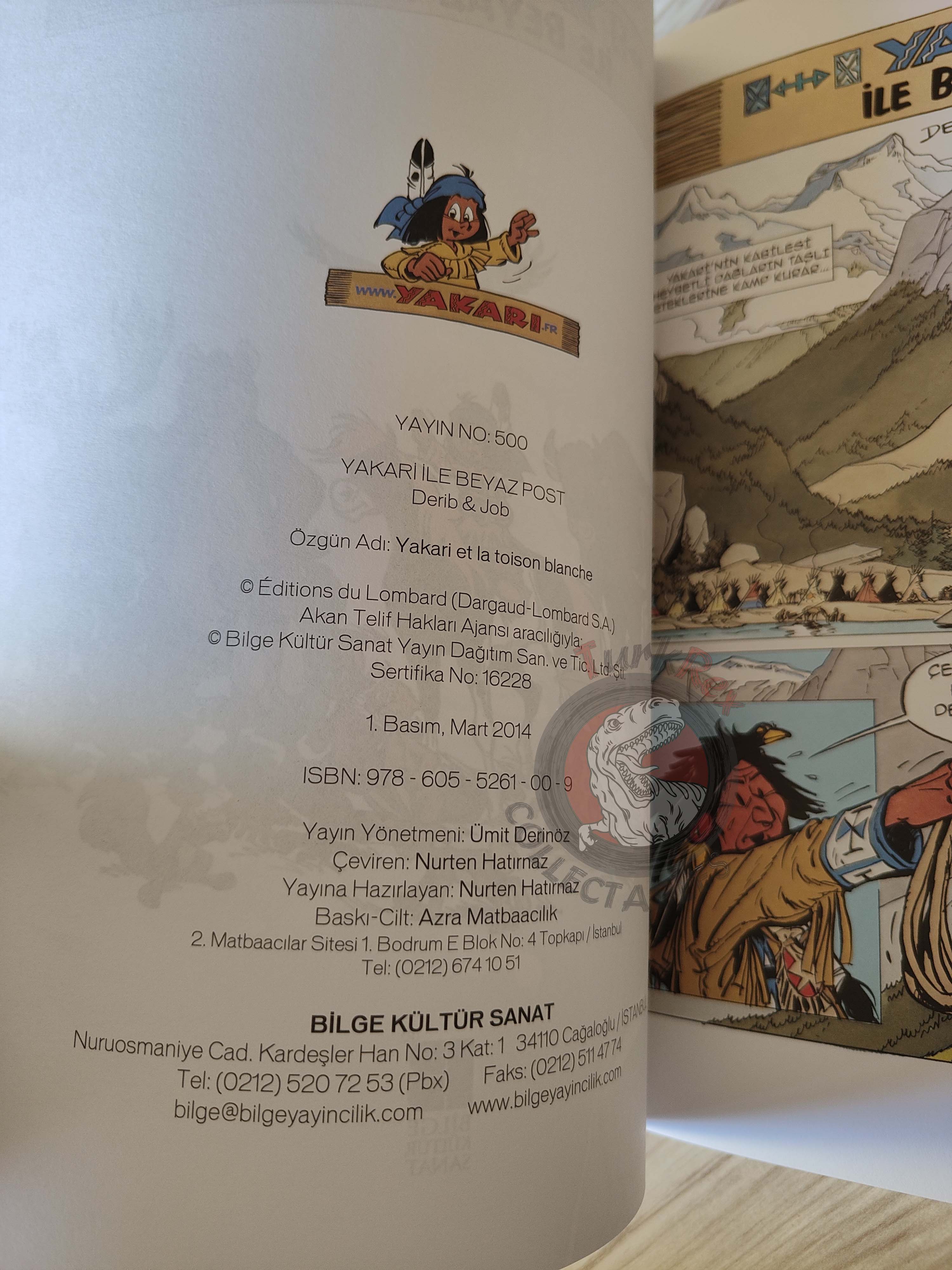 Yakari #8 Au pays des loups Turkish Comic Turkey Derib + Job