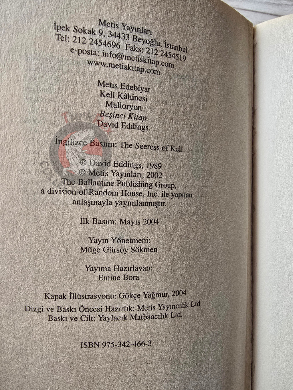 David Eddings – The Malloreon 5: The Seeress of Kell 2004 1st Turkish Book Turkey