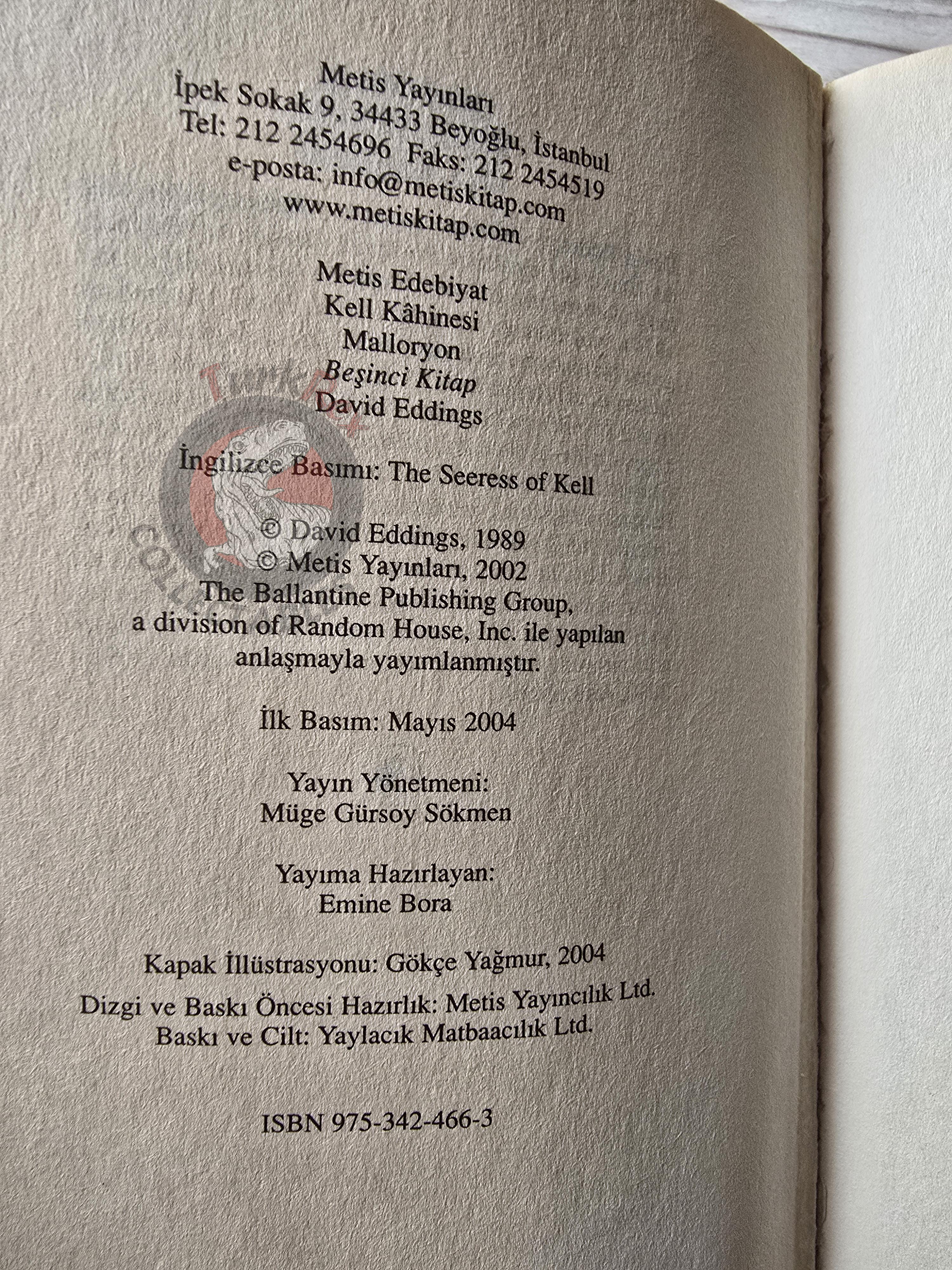 David Eddings – The Malloreon 5: The Seeress of Kell 2004 1st Turkish Book Turkey