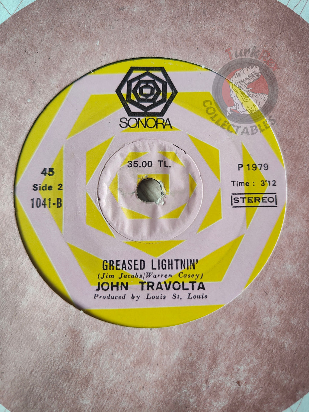 John Travolta – Greased Lightnin' 7" Turkish Pressing Vinyl Turkey Edition