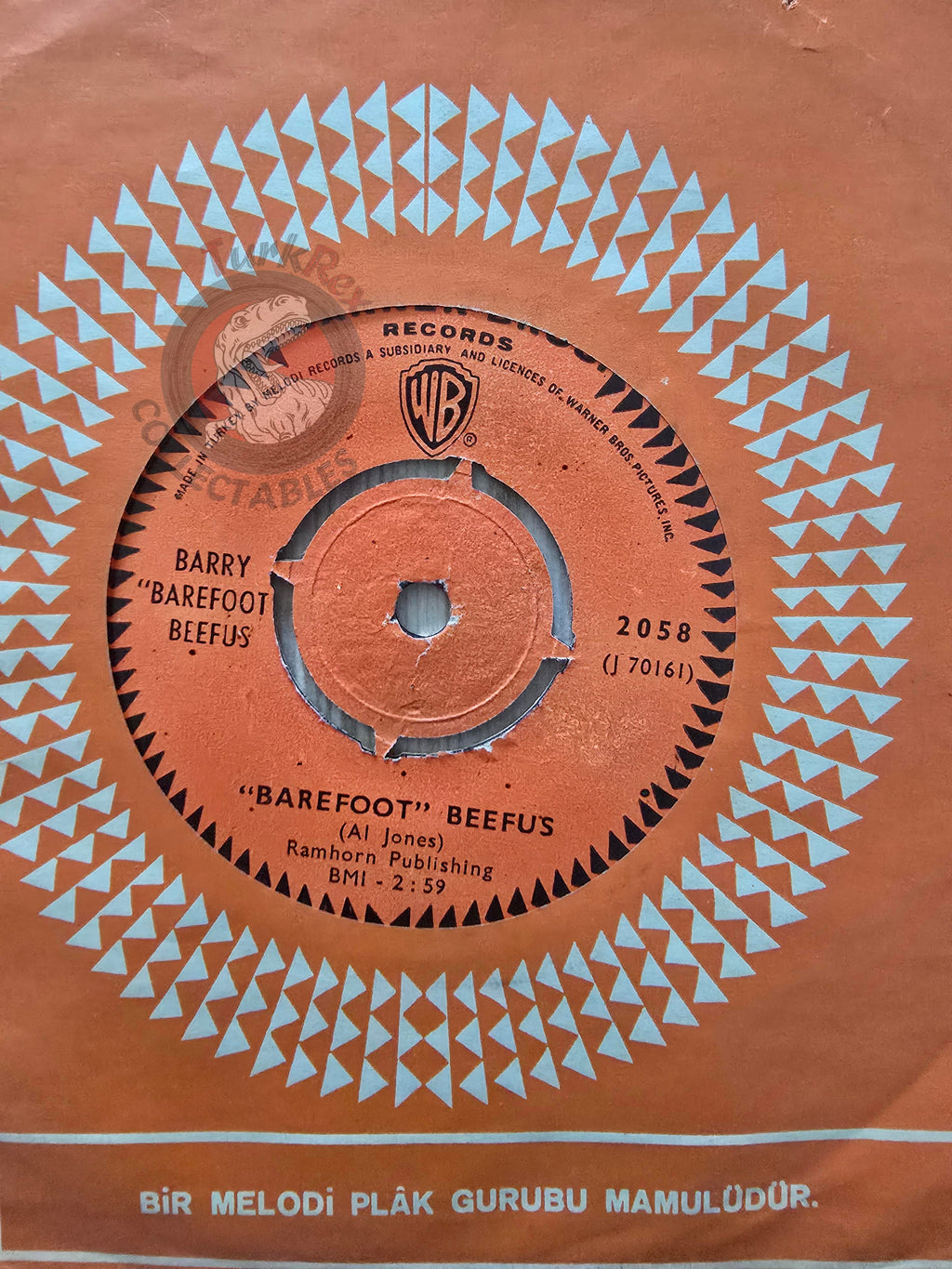 Barry "Barefoot" Beefus – Go Ahead On Baby 7" Turkish Pressing Vinyl Turkey Edition NM