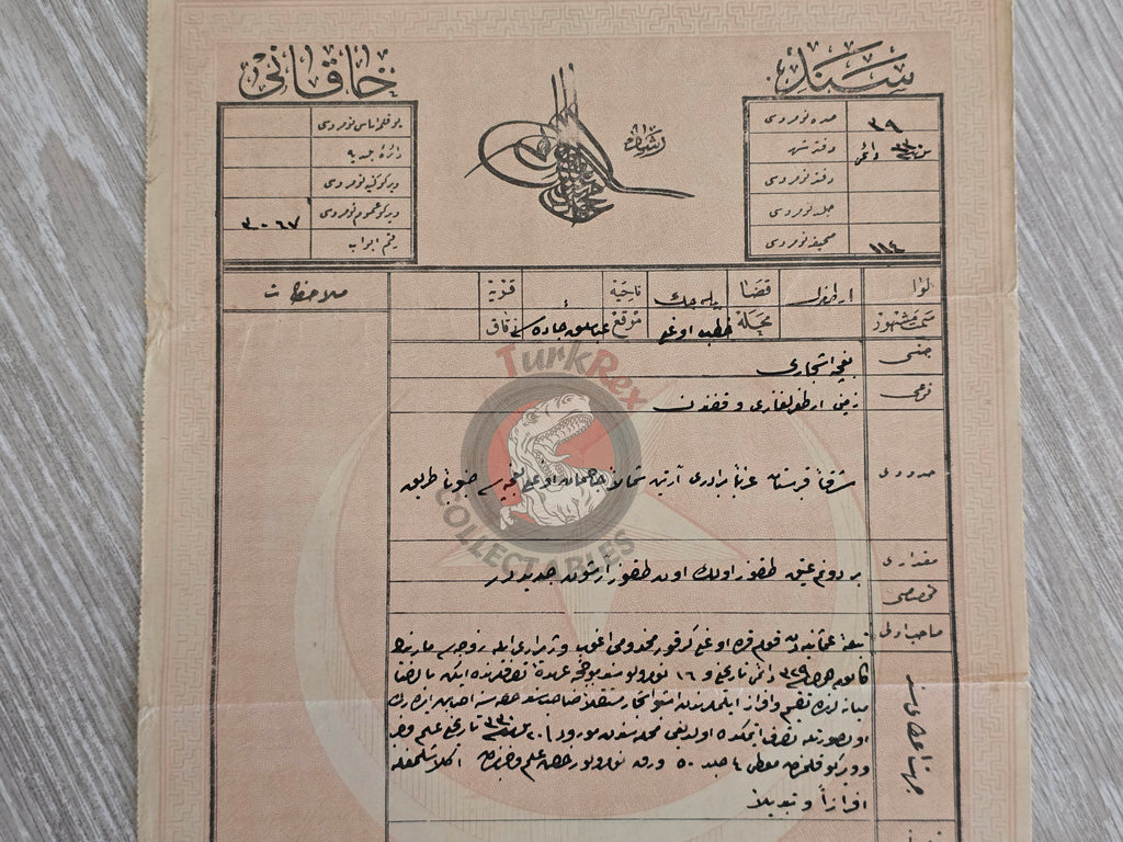 Ottoman 1914 Land Deed Garden in Ertuğrul Bilecik Title Armenian Family Armenia