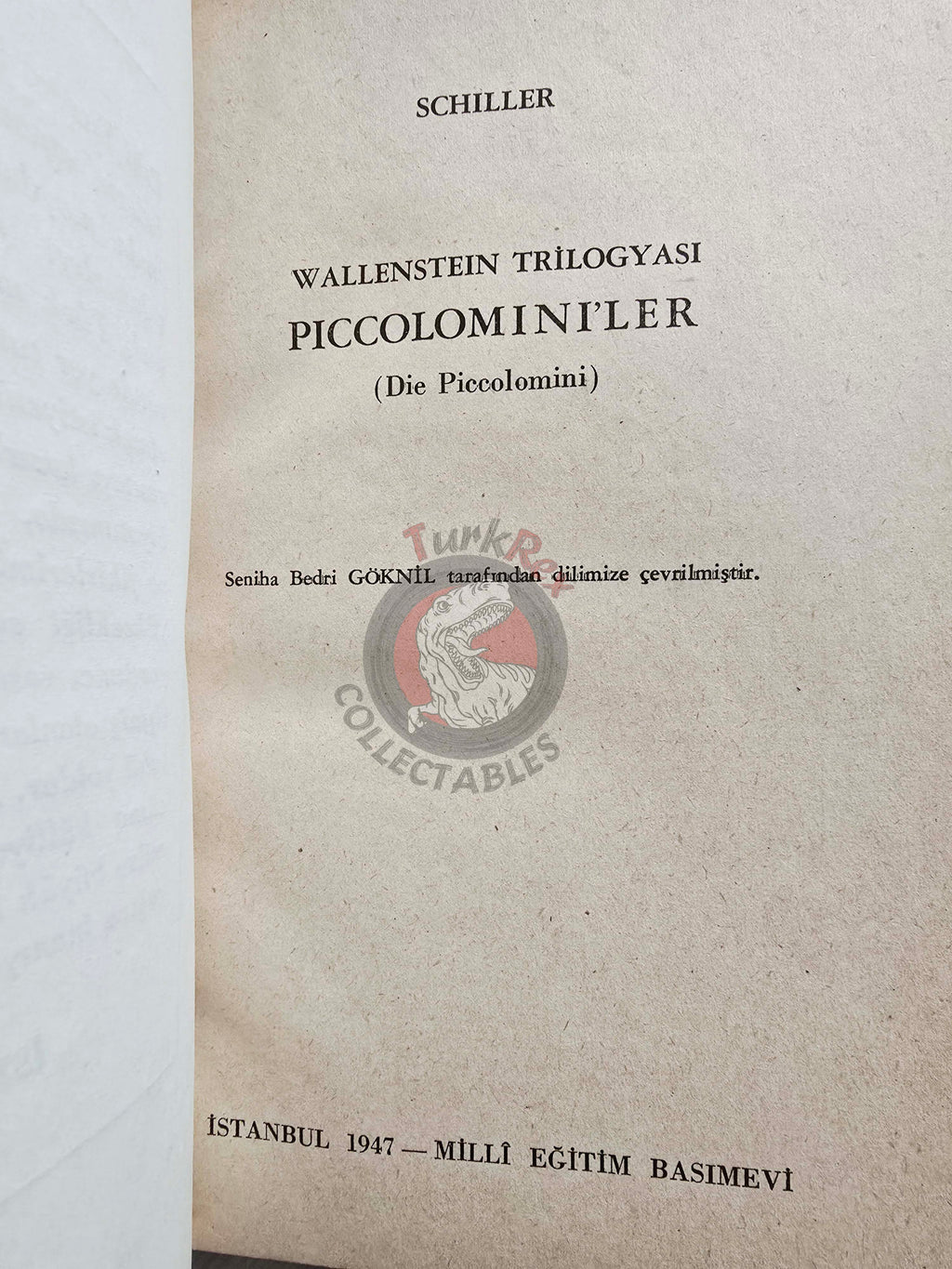 Friedrich Schiller – Wallenstein Trilogy 1946 1st Turkish Book Turkey