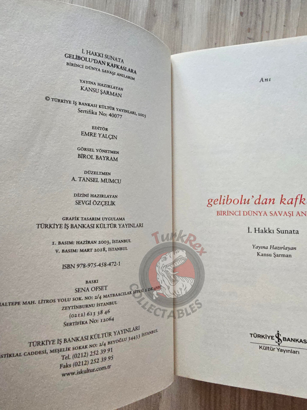 Hakkı Sunata – From Gallipoli to the Caucasus: Memoirs of WW1 2018 Turkish Book Turkey