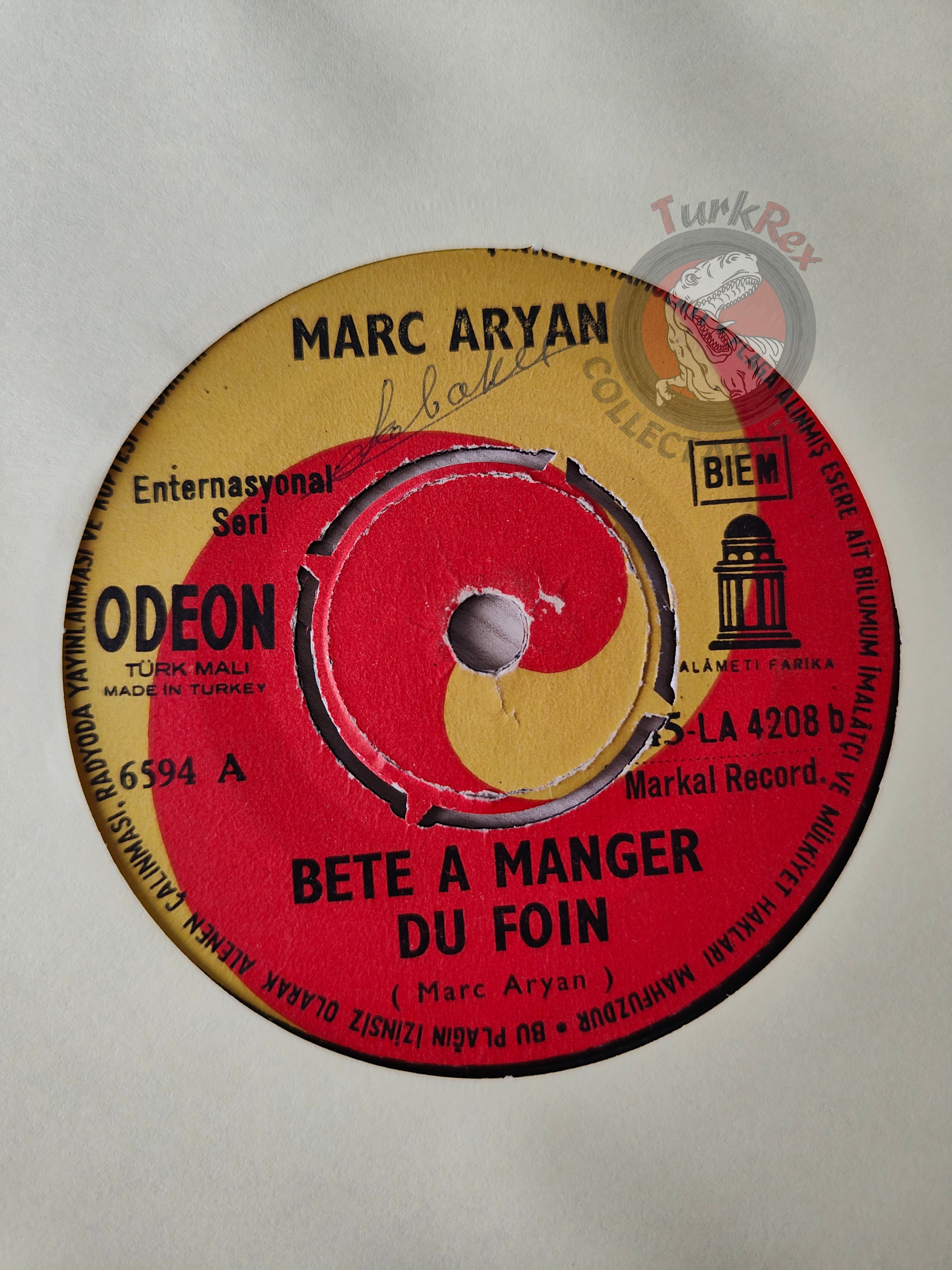 Marc Aryan – Qu'Un Peu D'Amour 7" Turkish Pressing Vinyl Turkey Edition