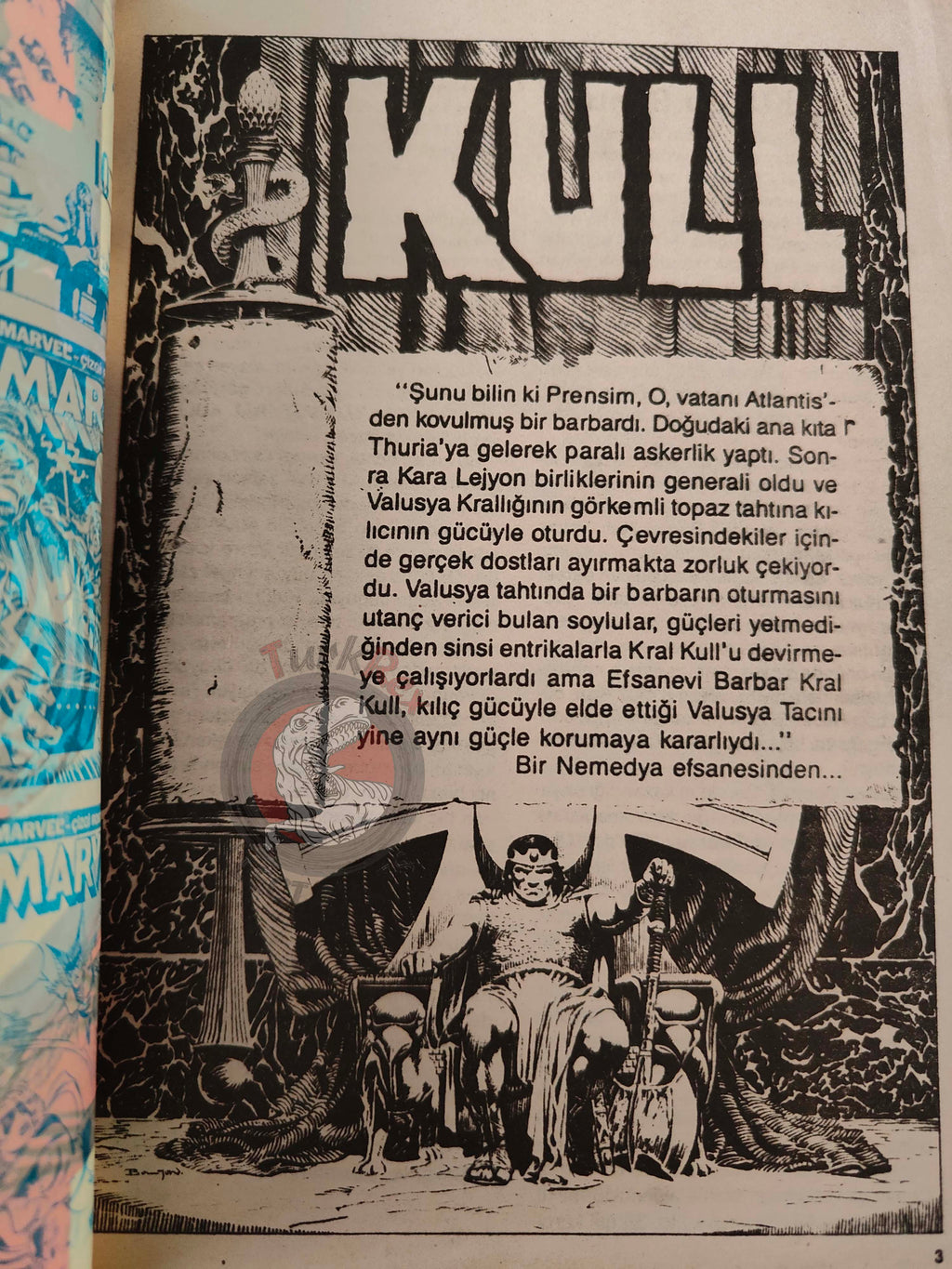 Kull the Conqueror #1 1988 Turkish Comic Turkey #9 SSOC #3