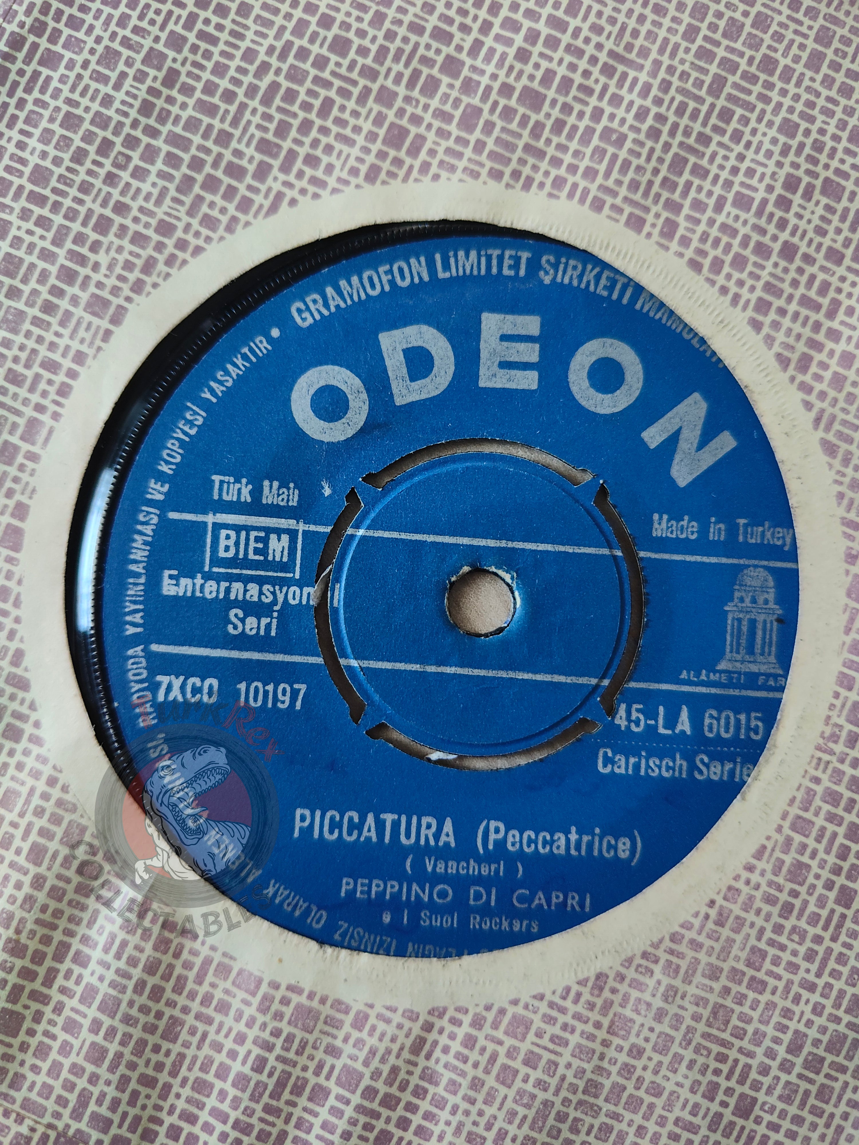 Peppino Di Capri E I Suoi Rockers – Piccatura 7" Turkish Pressing Vinyl Turkey Edition