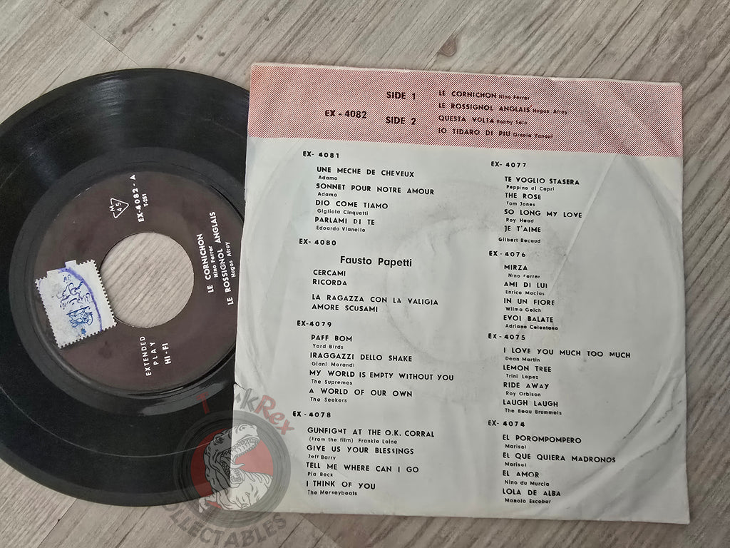 Nino Ferrer / Hugues Aufray / Bobby Solo / Ornella Vanoni 7" Iran Pressing Vinyl Iranian Edition