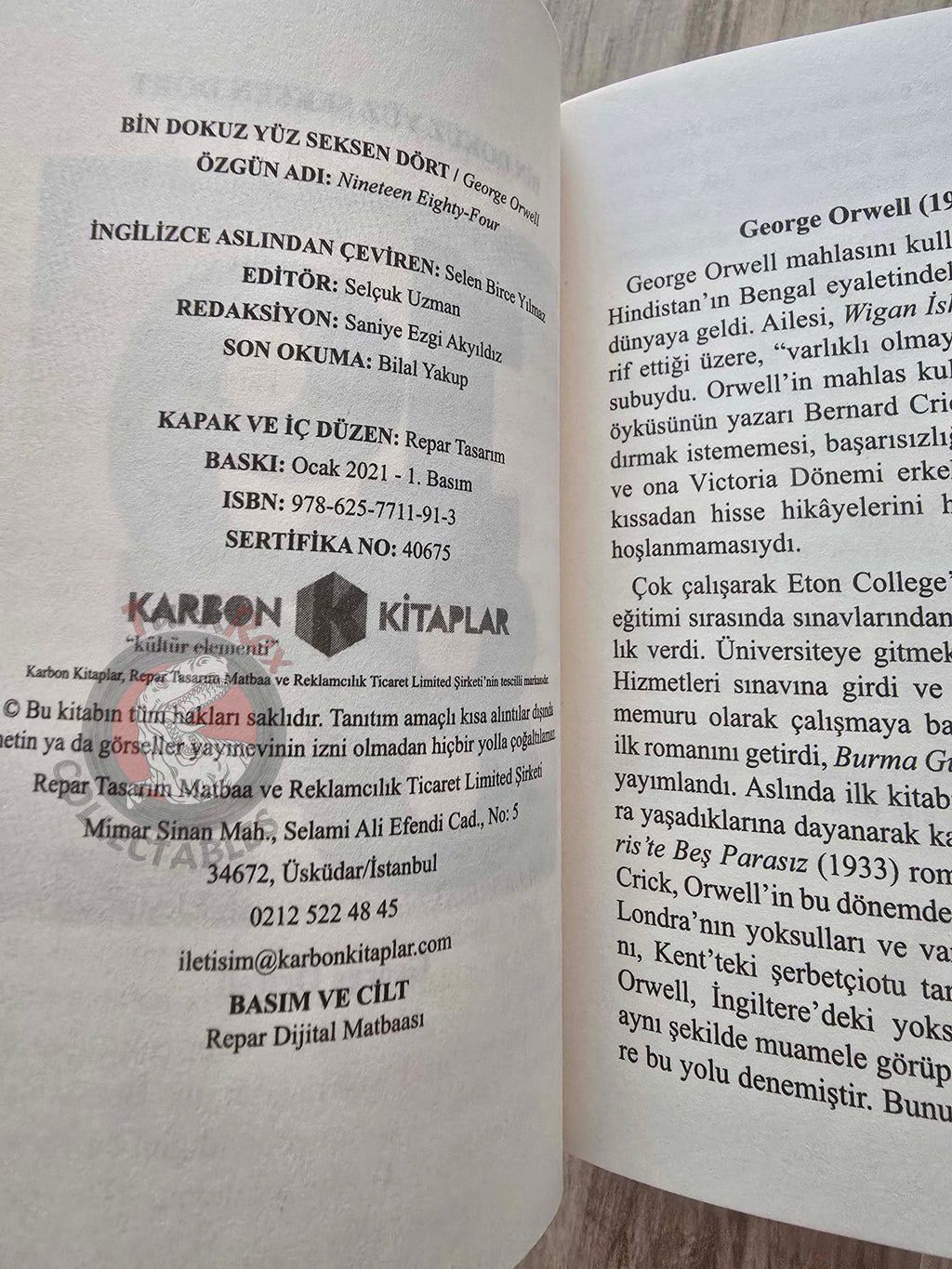 George Orwell – Nineteen Eighty-Four 2021 Turkish Book Turkey 1984