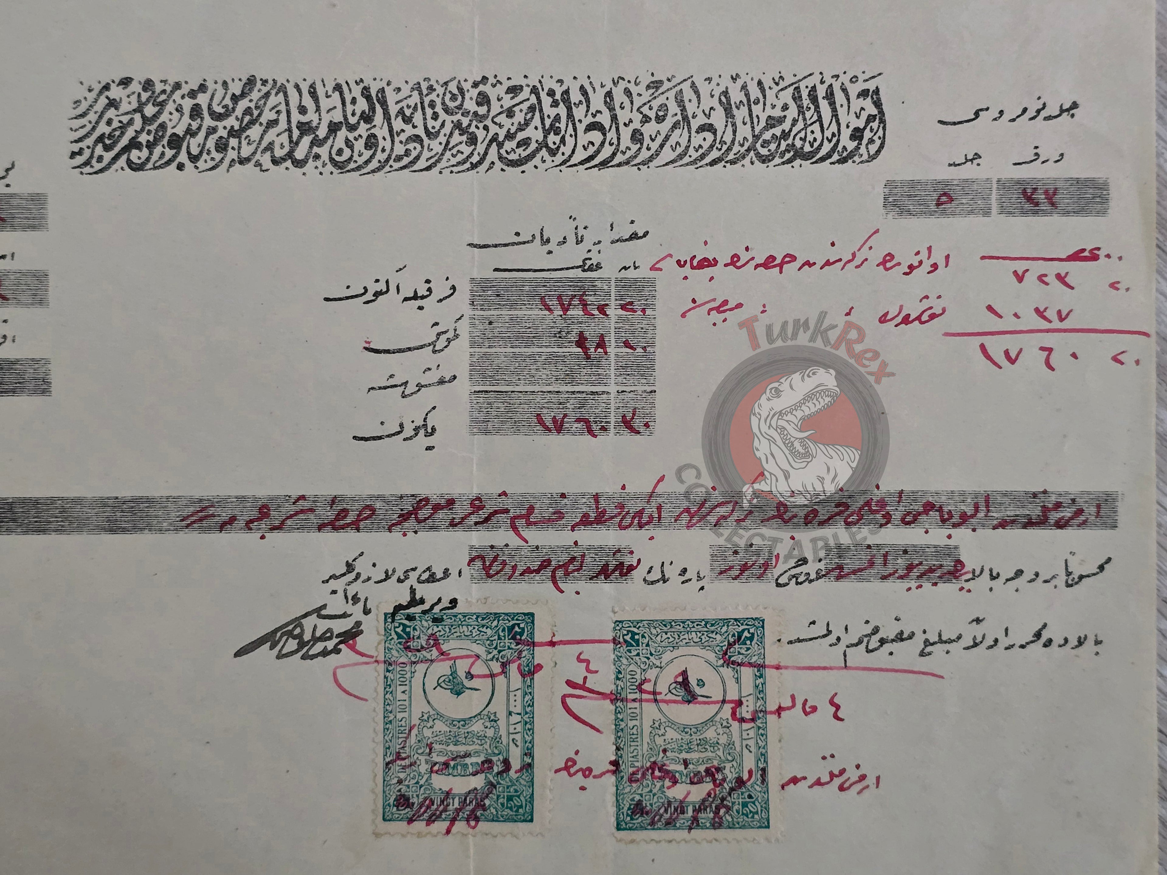 Inheritance Payment to an Armenian Widow 1913 Nevşehir Receipt Armenia