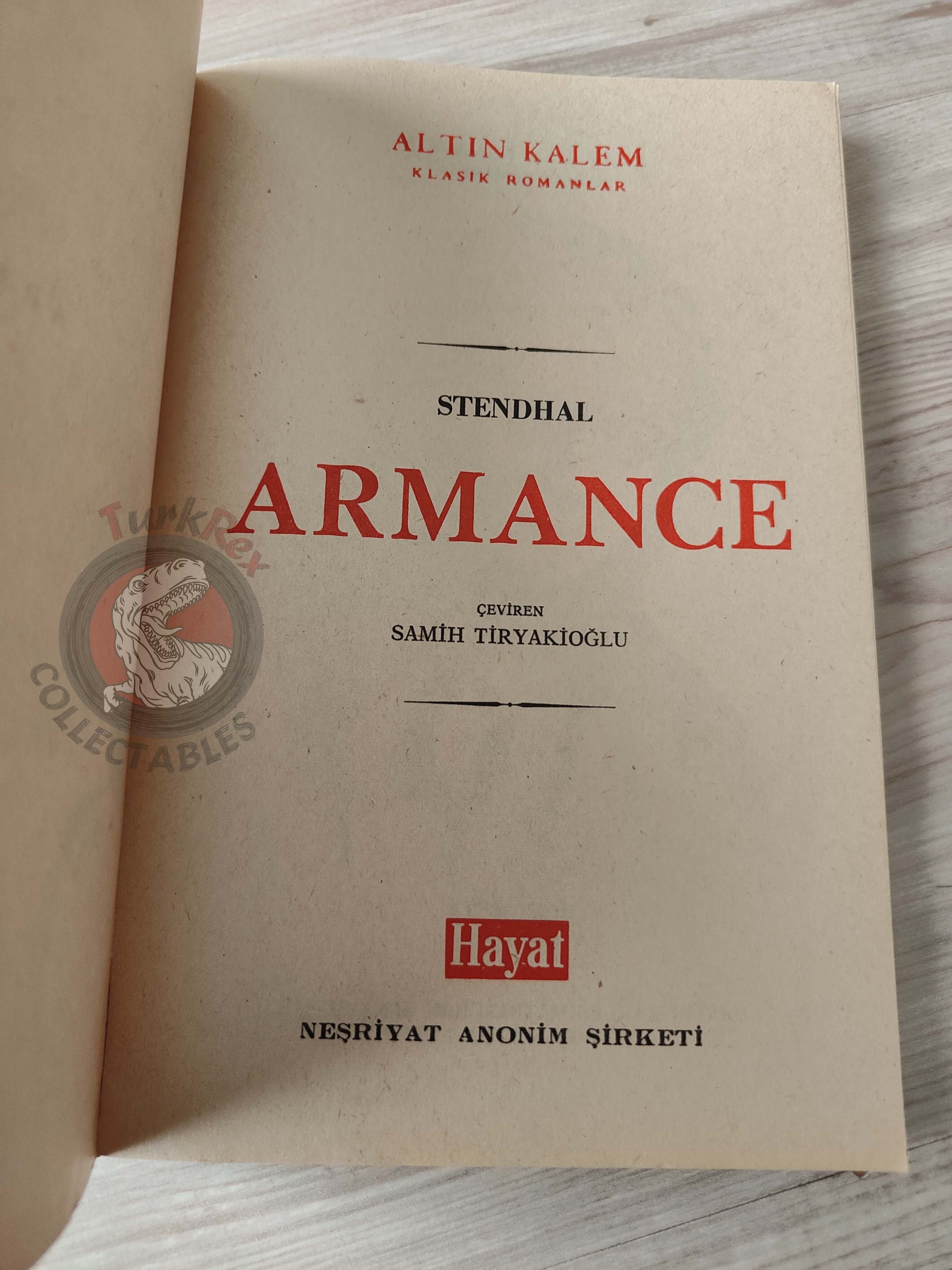 Stendhal – Armance 1971 Turkish Book Turkey