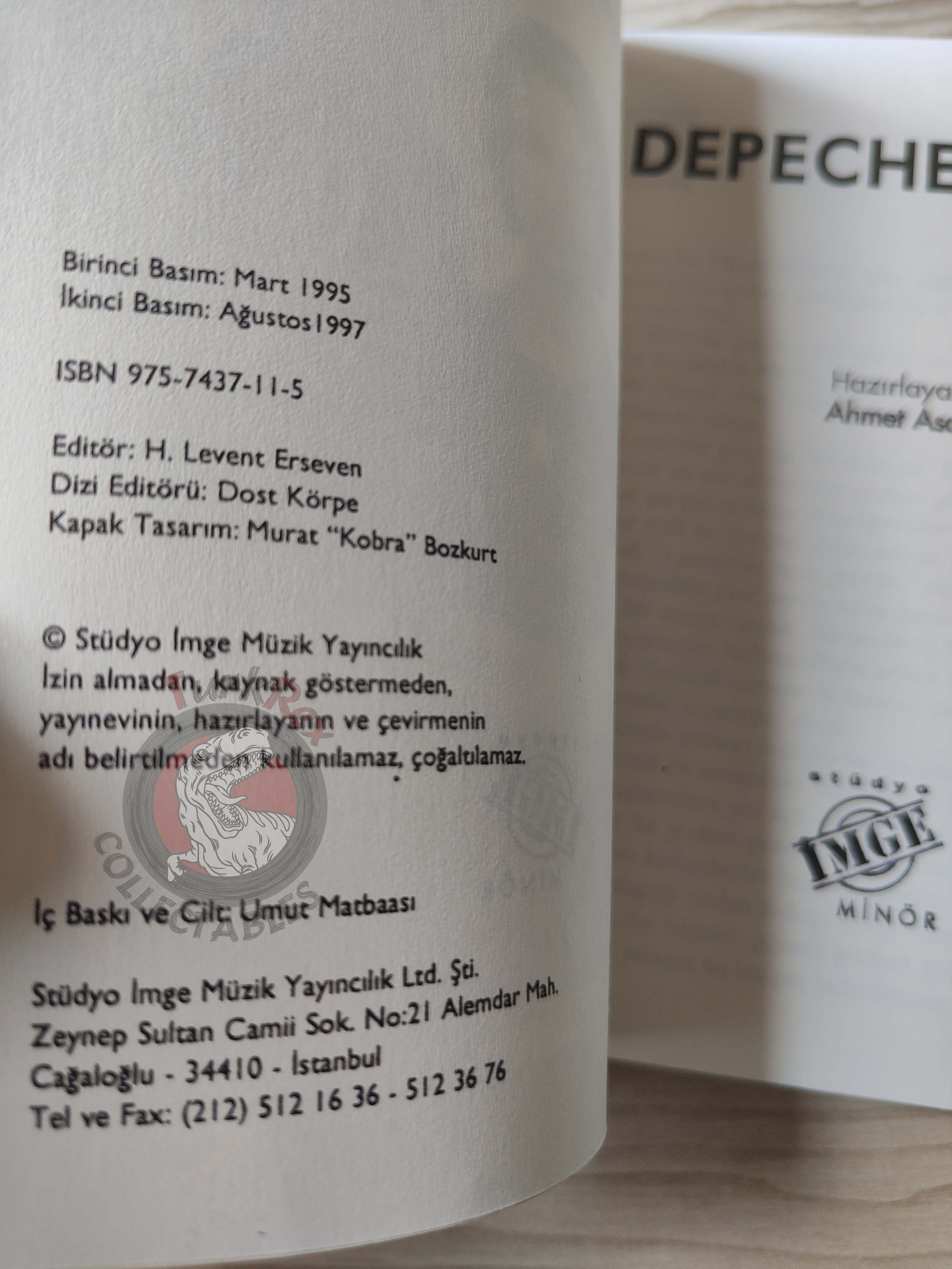 Depeche Mode  Biography Book 1997 by Turkish Writer Book Turkey