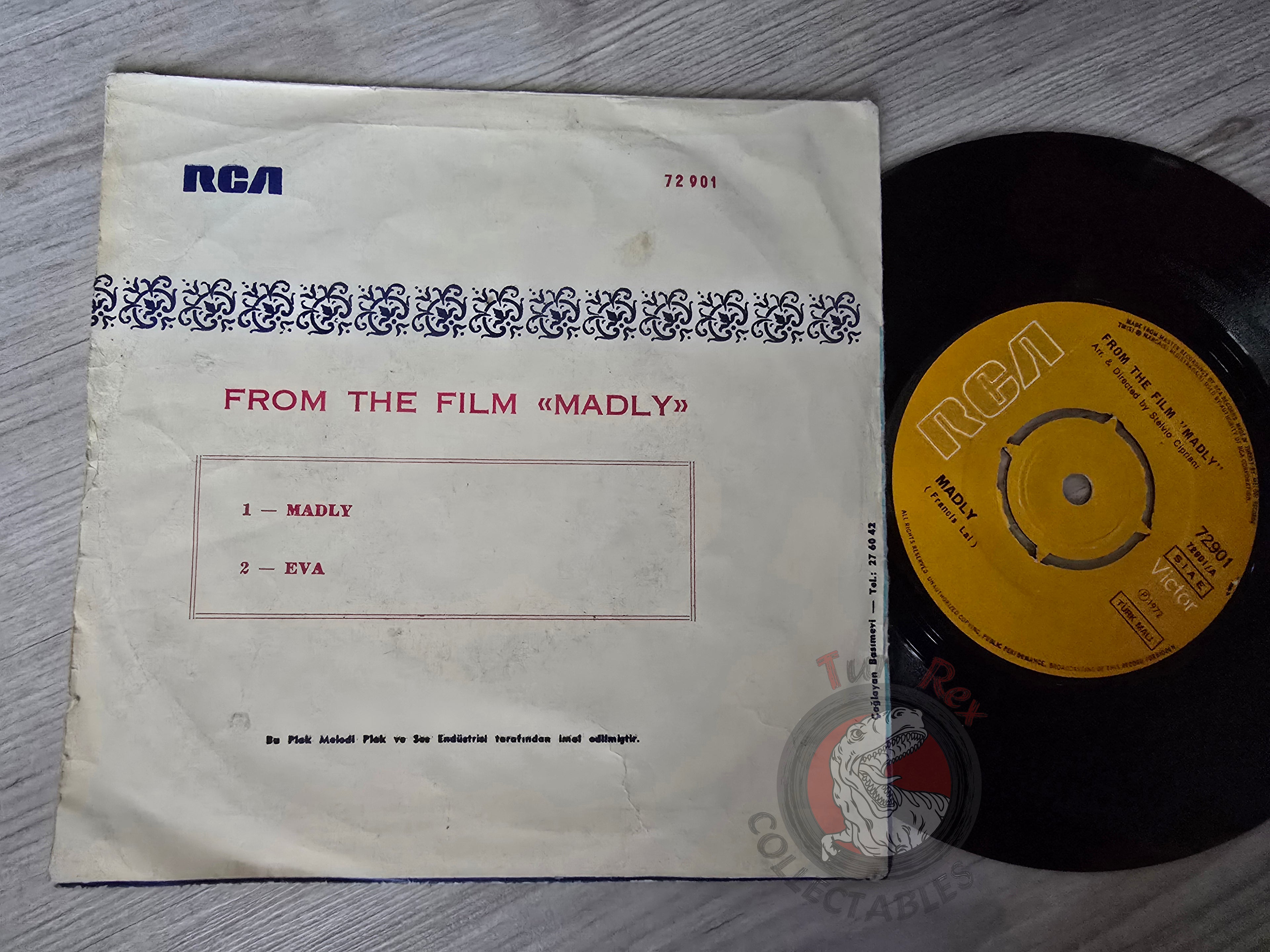 Francis Lai – Madly = Delicesine OST 7" Turkish Pressing Vinyl Turkey Edition