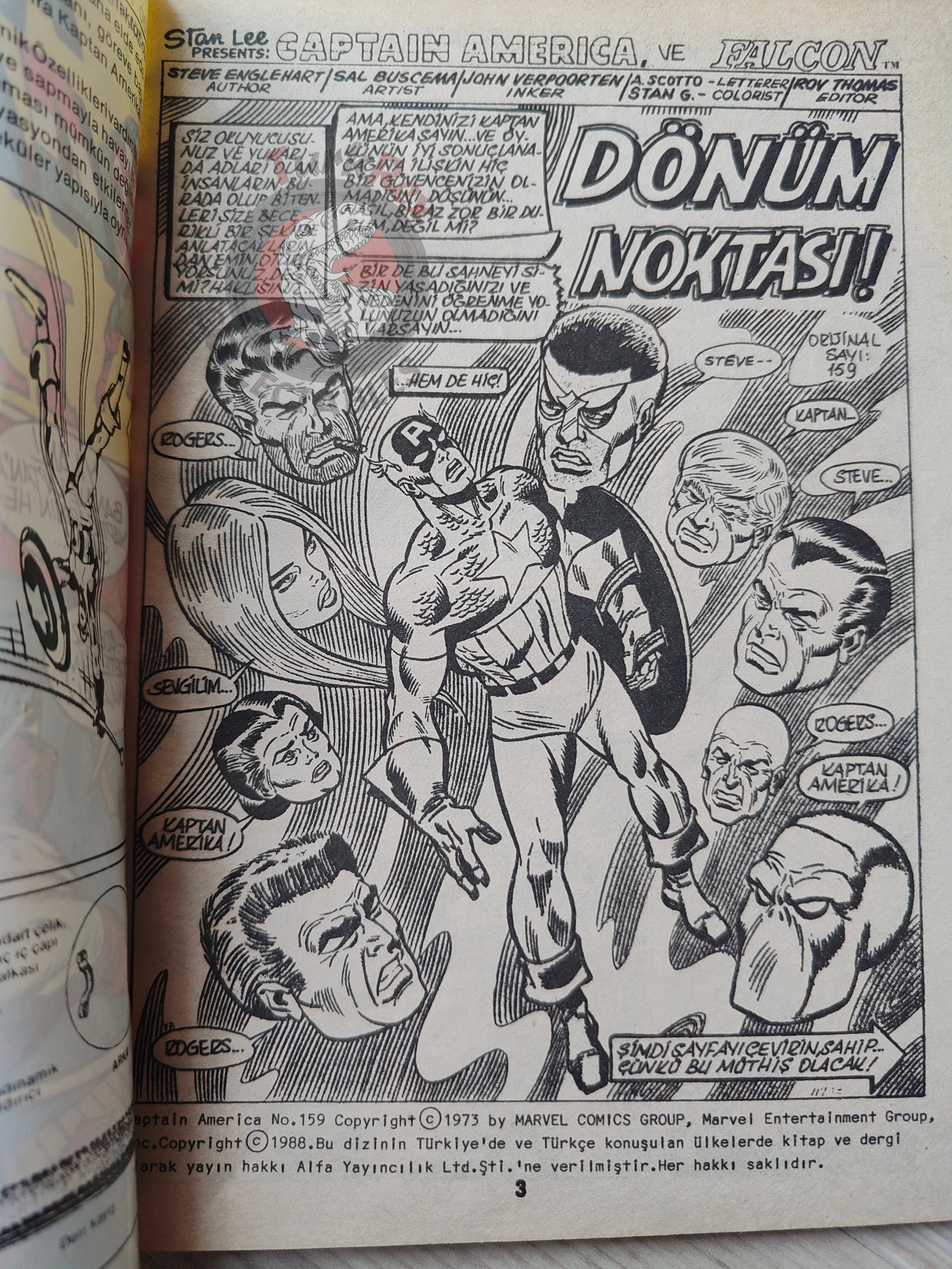 Captain America – Issue #2 1988 Turkish Comic Turkey #159 #160 #161 #162