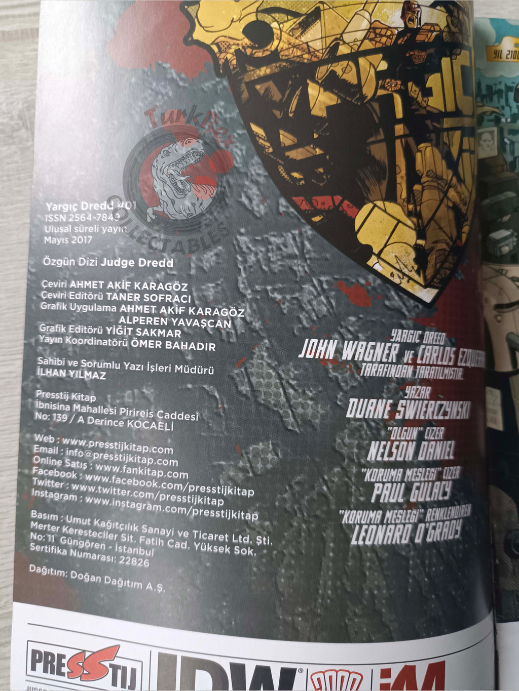 Judge Dredd #1 Turkish Comic Turkey Duane Swierczynski