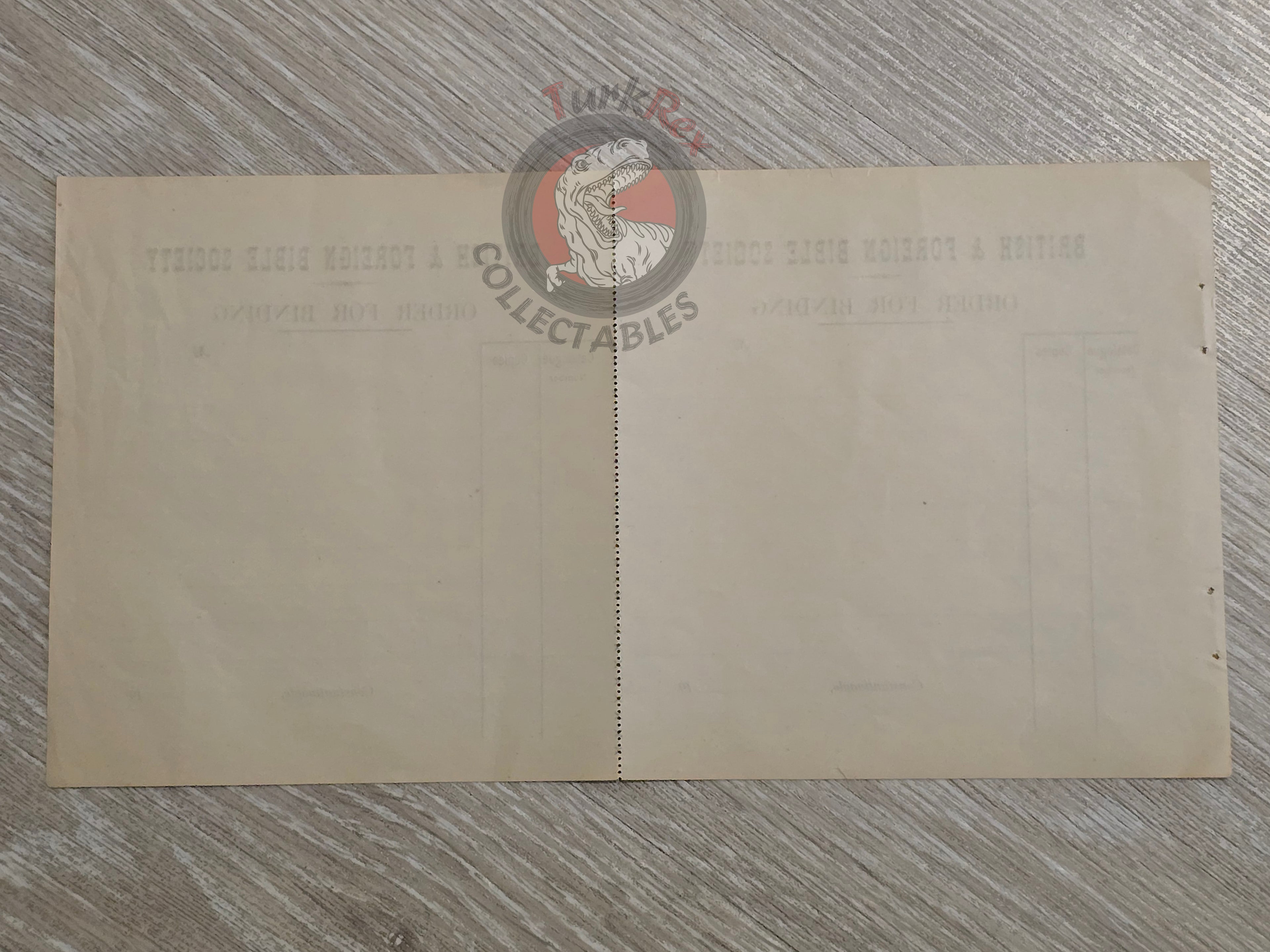 British & Foreign Bible Society Book Order Form Ottoman Empire Era