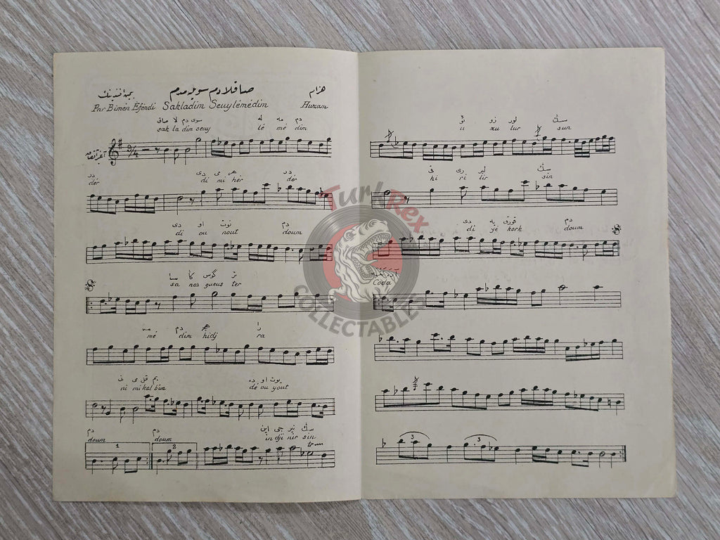 Bimen Efendi – Sakladım Söylemedim Ottoman Turkish 1920s Musical Notes Sheet Empire Armenian Citizen