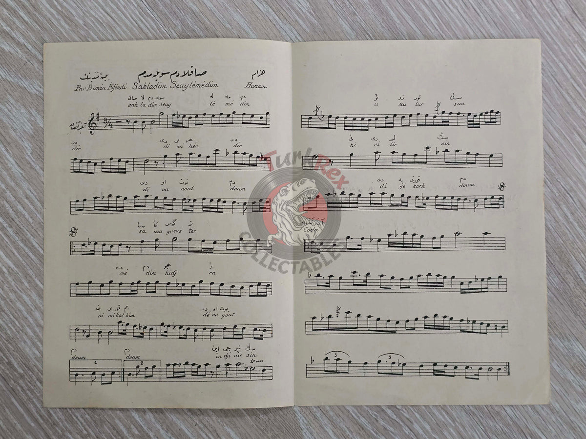 Bimen Efendi – Sakladım Söylemedim Ottoman Turkish 1920s Musical Notes Sheet Empire Armenian Citizen