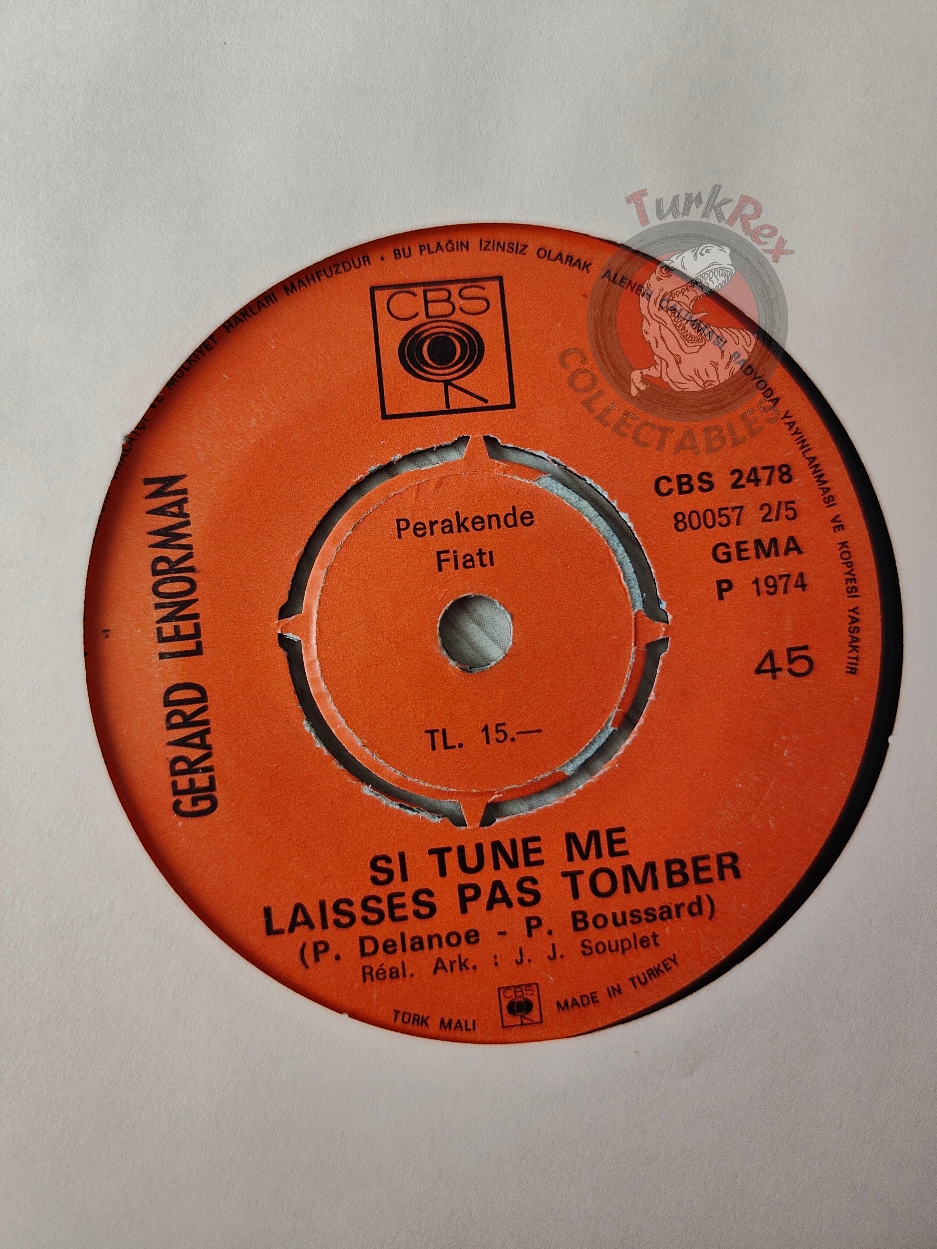 Gérard Lenorman – Quelque Chose Et Moi 7" Turkish Pressing Vinyl Turkey Edition 2