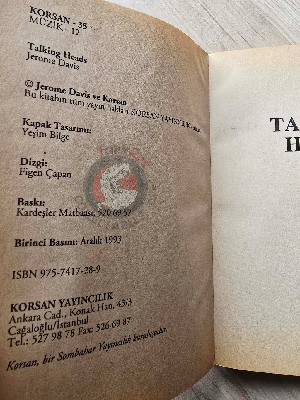 Jerome Davis – Talking Heads Biography Book 1993 1st Turkish Turkey