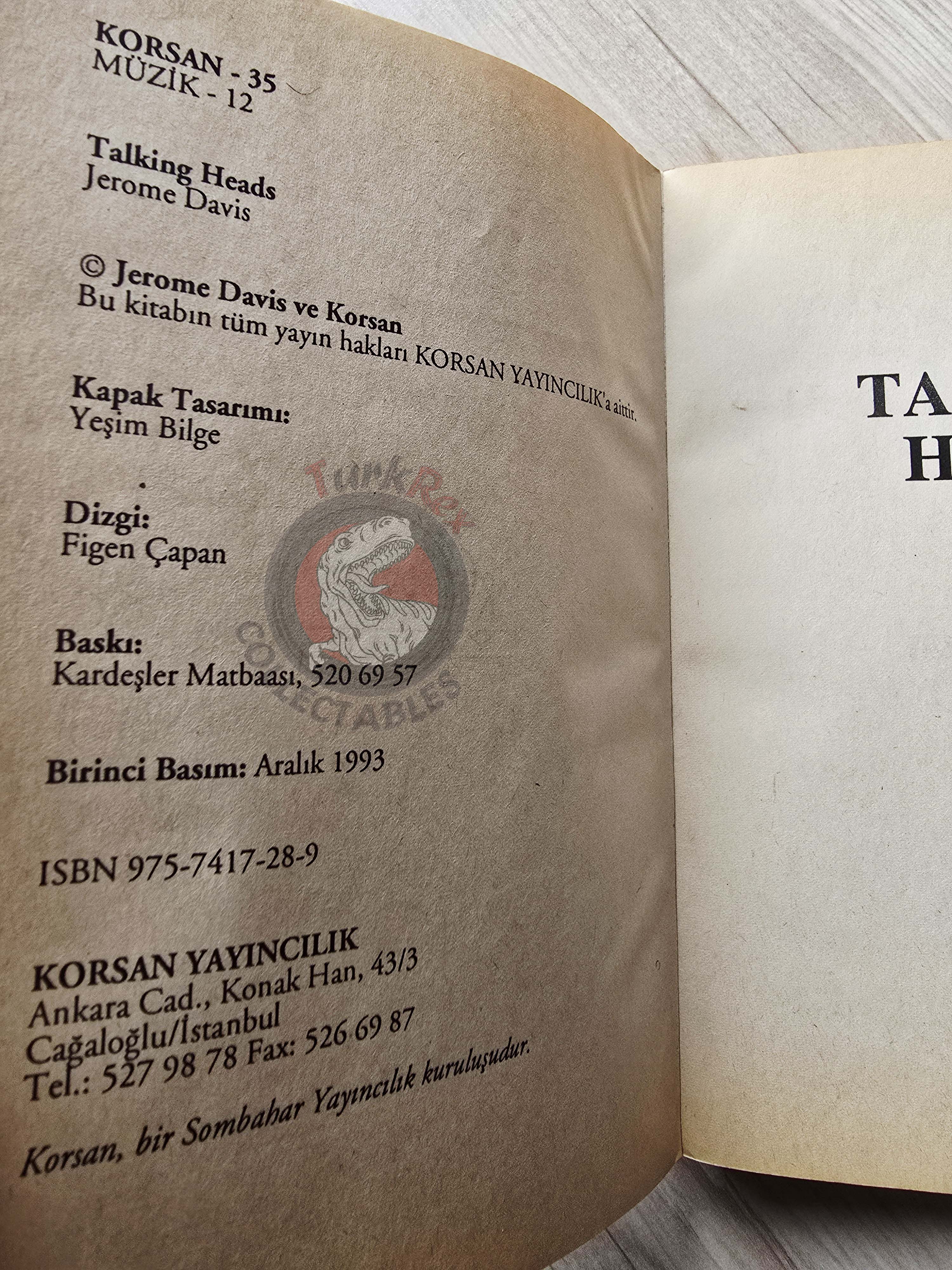 Jerome Davis – Talking Heads Biography Book 1993 1st Turkish Turkey