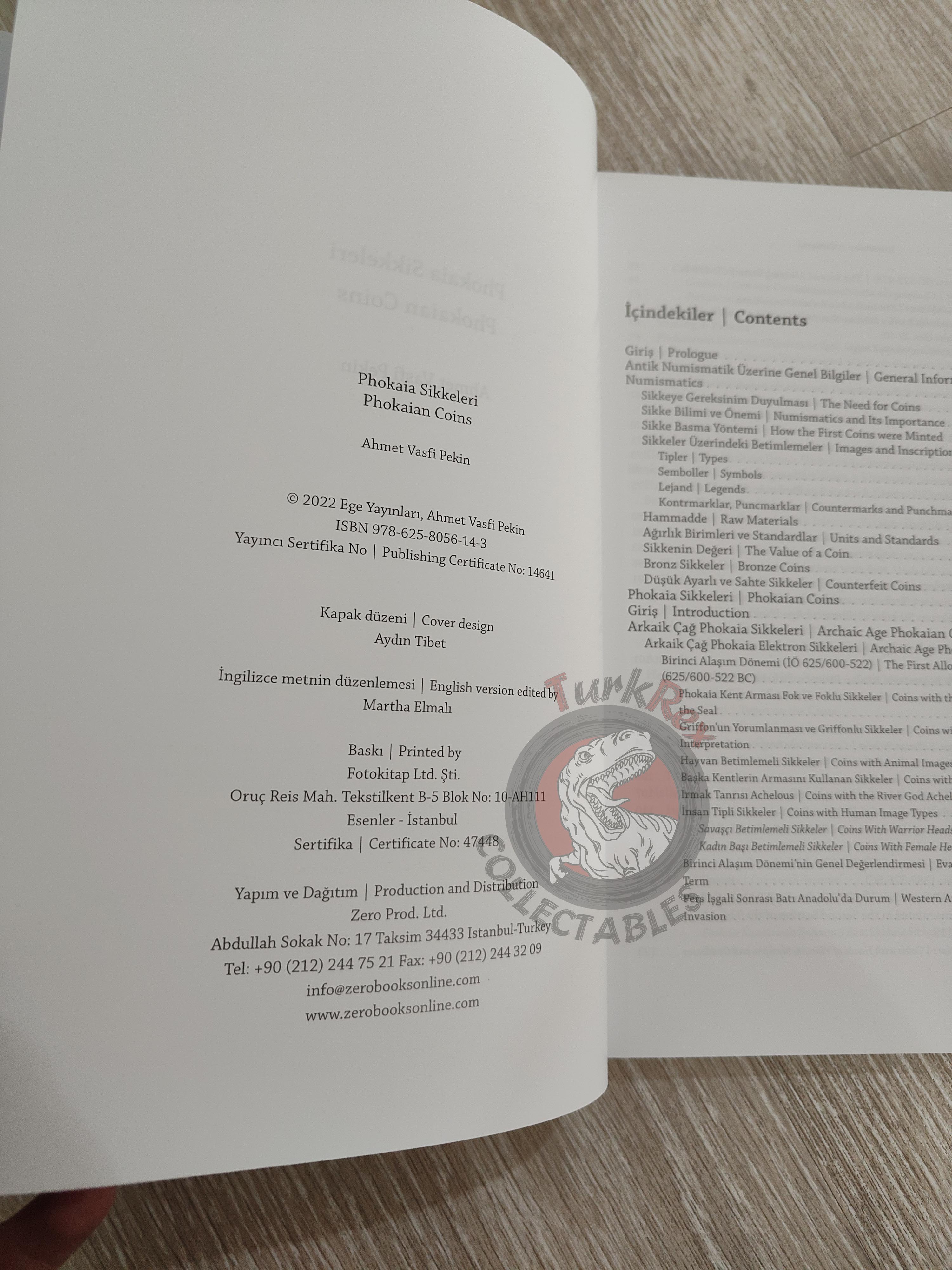 Ahmet Vasfi Pekin – Phokaian Coins 2022 1st HC English Turkish Book Turkey Smyrna Coins