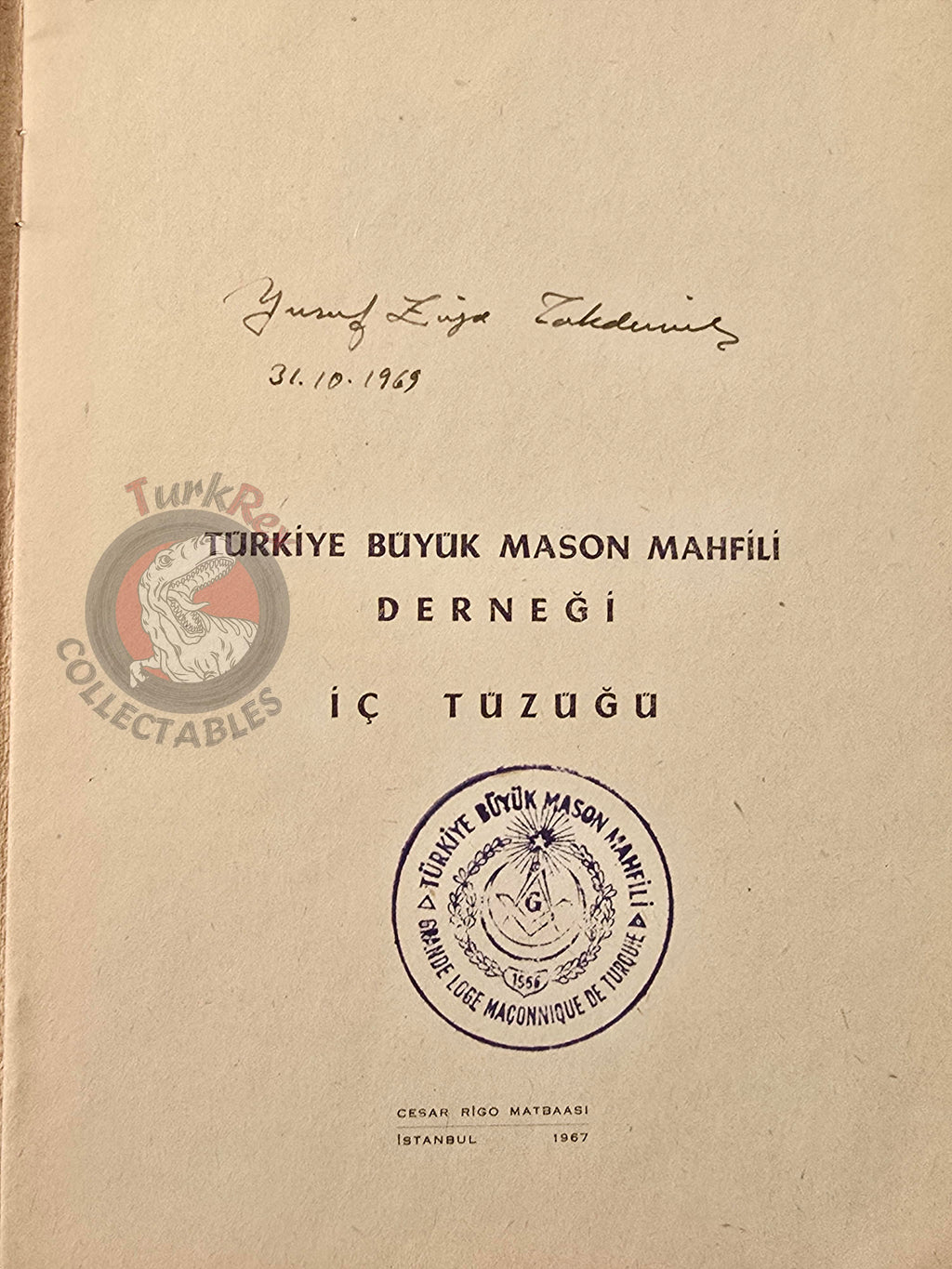 Turkish Freemasonry Internal Regulations of the Lodges 1967 Booklet Masonic Masons of Turkey