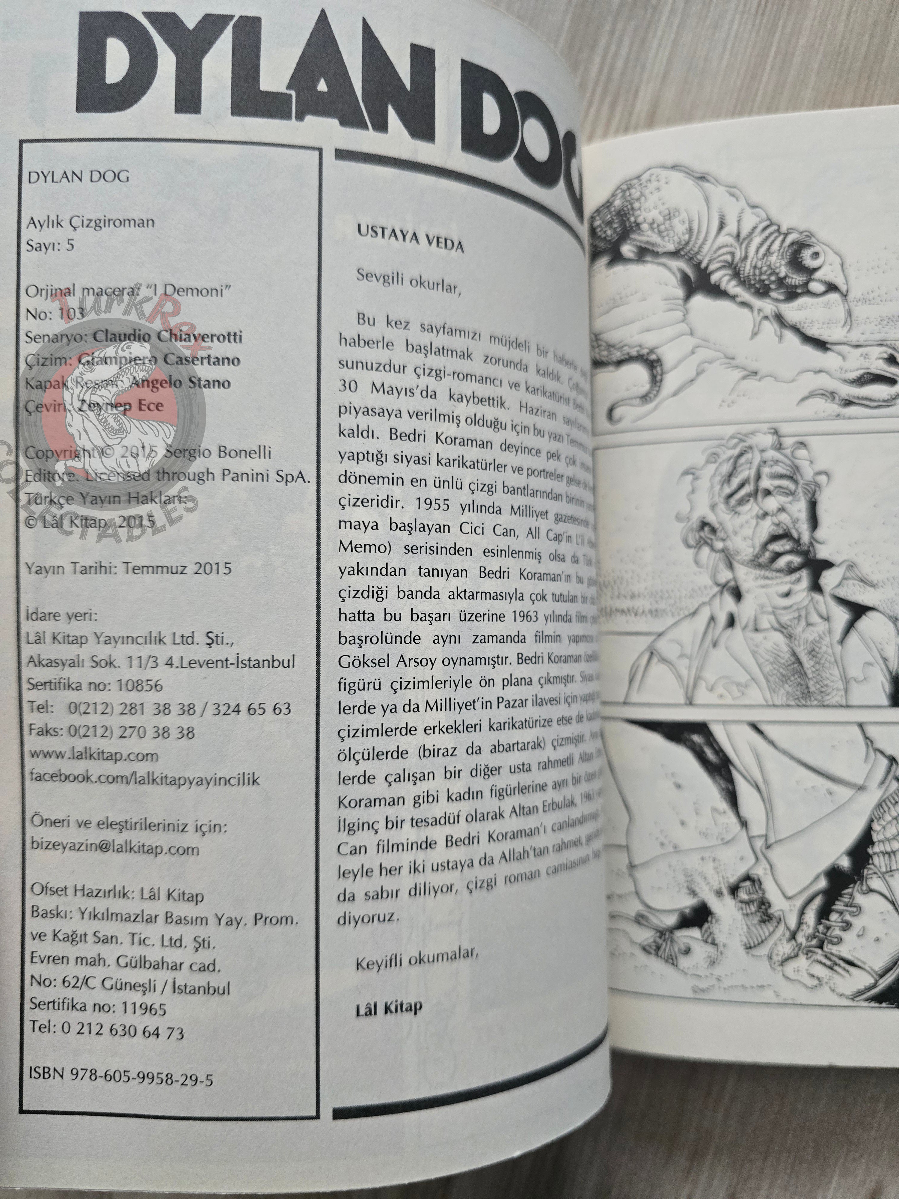 Dylan Dog #5 2015 Turkish Comic Turkey #103 I demoni