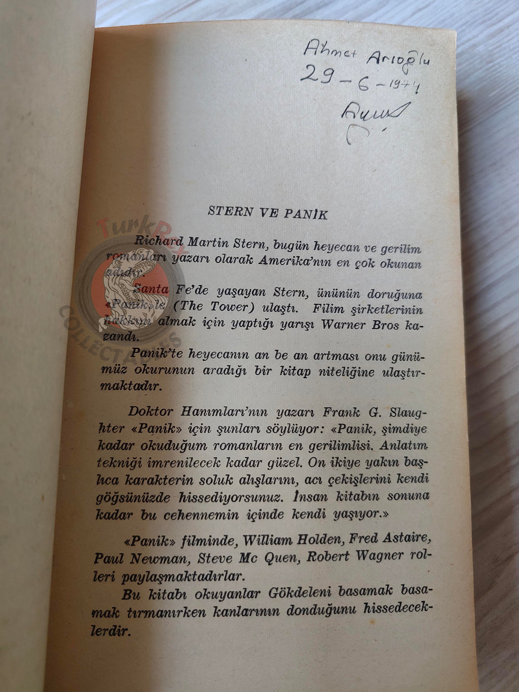 Richard Martin Stern – The Tower 1970s Turkish Book Turkey