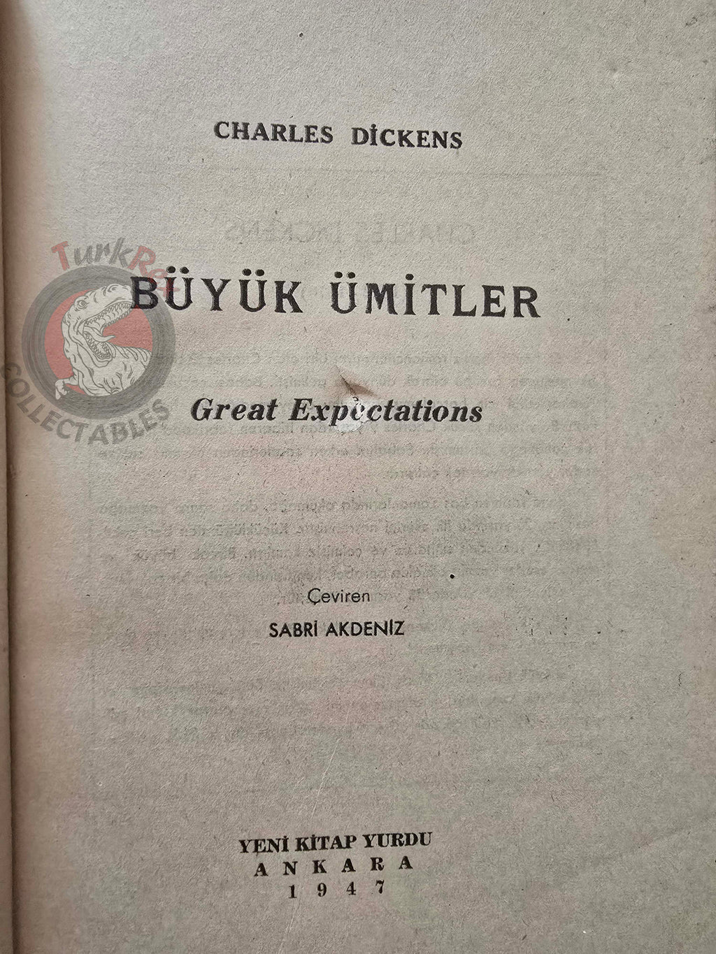 Charles Dickens – Great Expectations 1947 1st Turkish Book Turkey