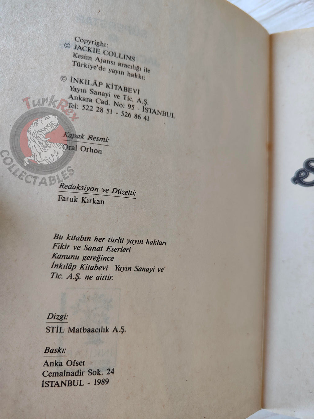 Jackie Collins – Rock Star 1989 1st Turkish Book Turkey