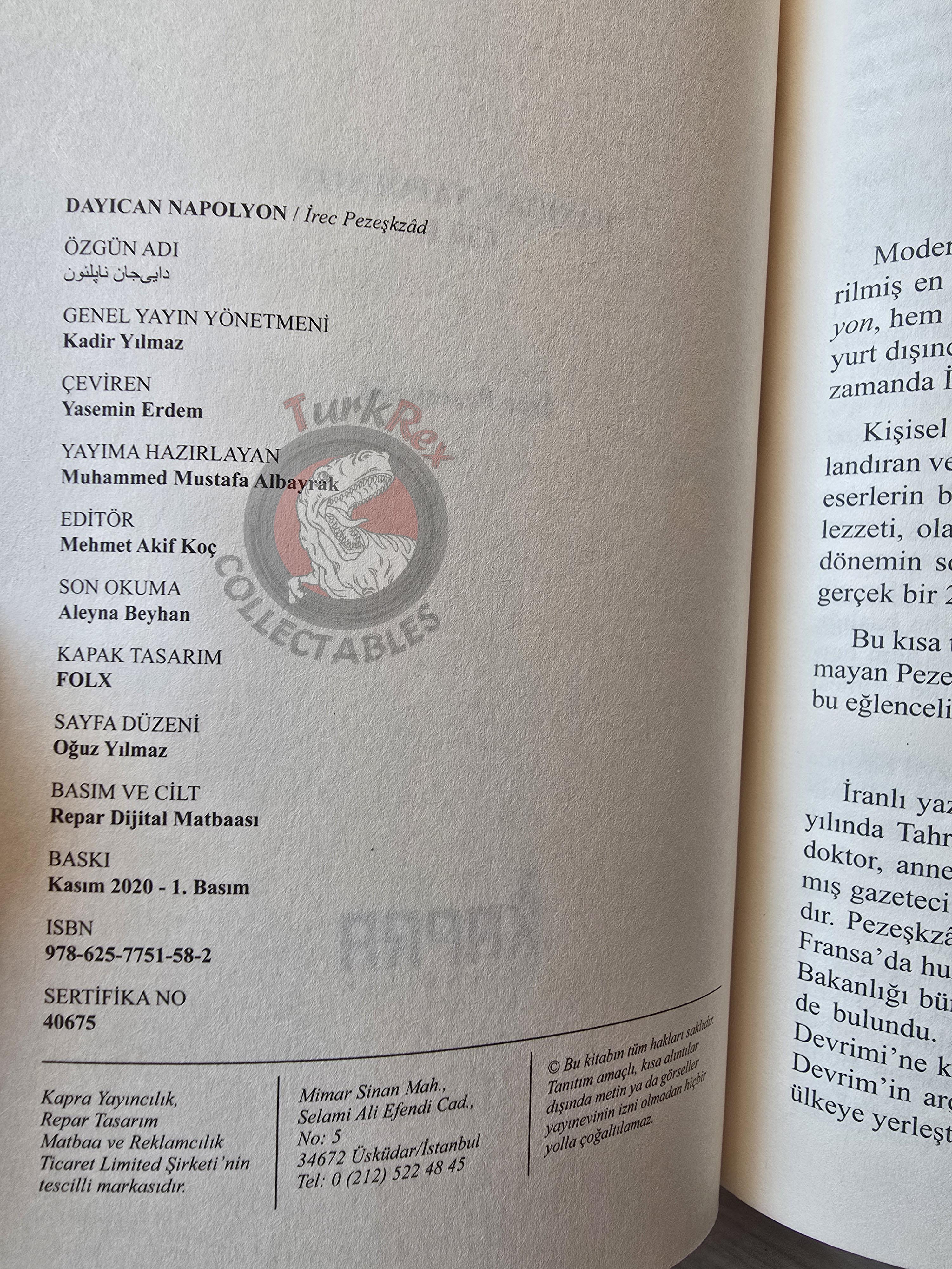 Iraj Pezeshkzad – My Uncle Napoleon 2020 Turkish Book Turkey