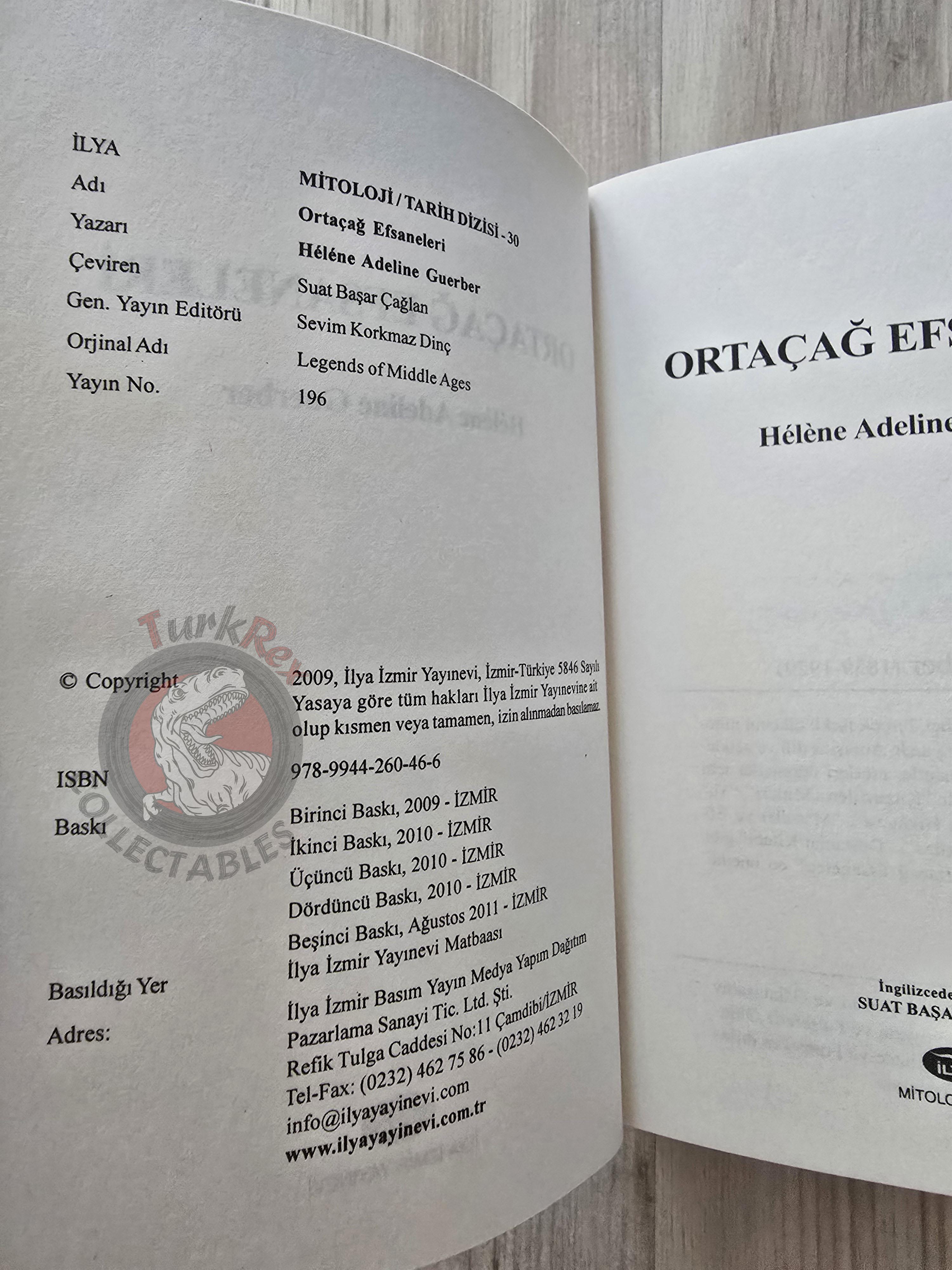 Helene Adeline Guerber – Legends of the Middle Ages 2011 Turkish Book Turkey