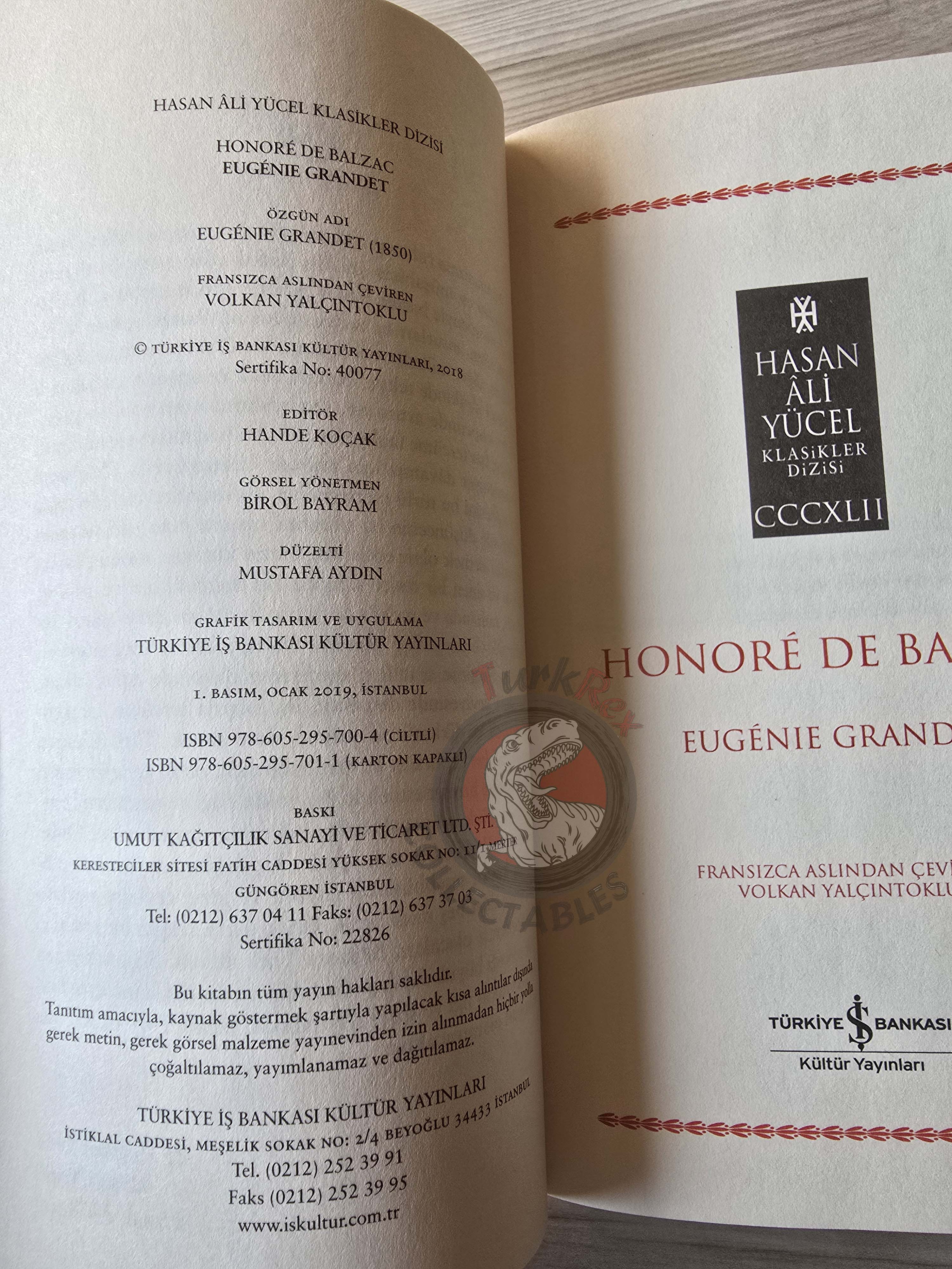 Honoré de Balzac – Eugénie Grandet 2019 Turkish Book Turkey