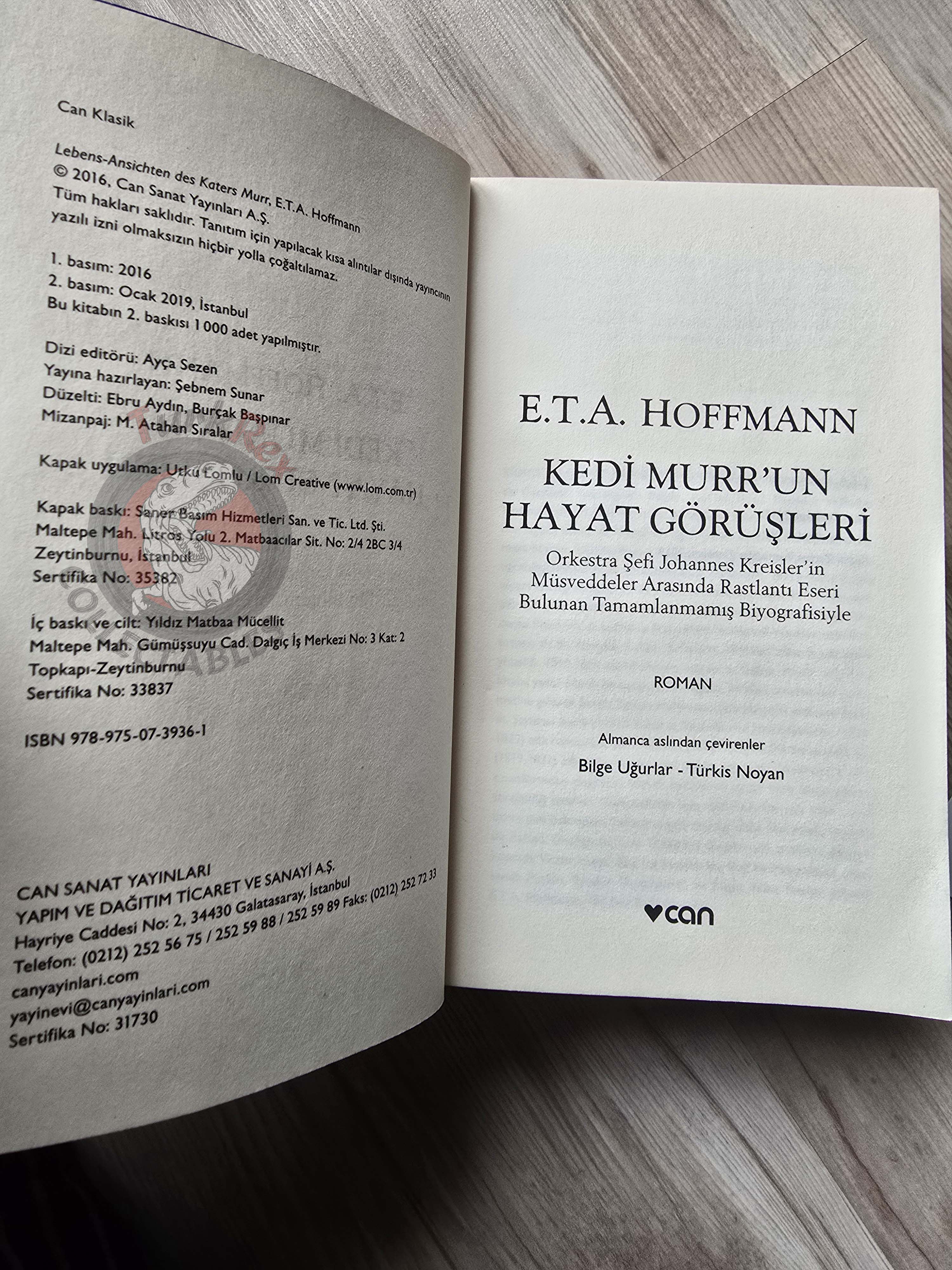 E. T. A. Hoffmann – The Life and Opinions of the Tomcat Murr 2019 Turkish Book Turkey