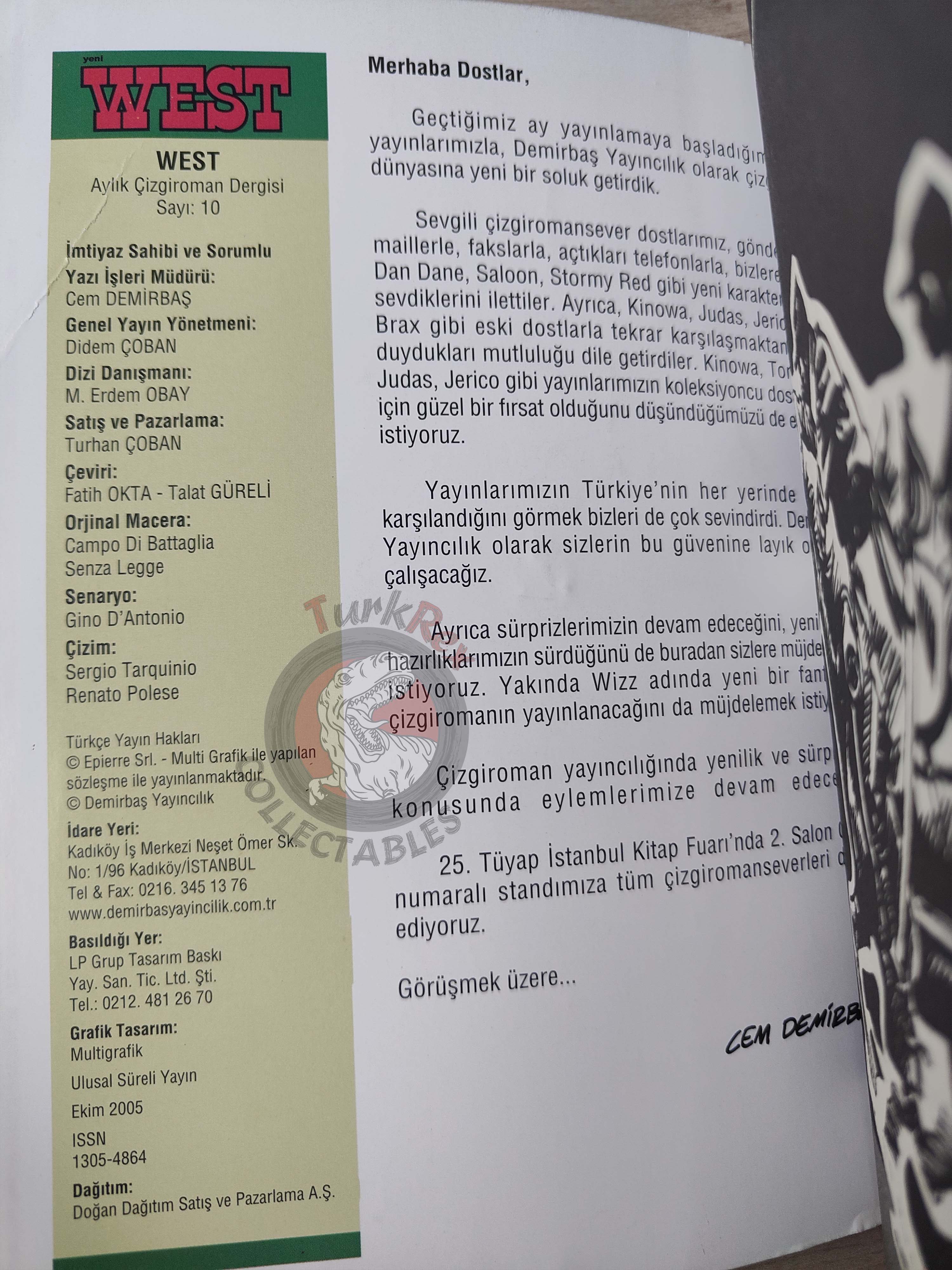 Storia del West #10 Campo Di Battaglia Turkish Comic Turkey #33 #34