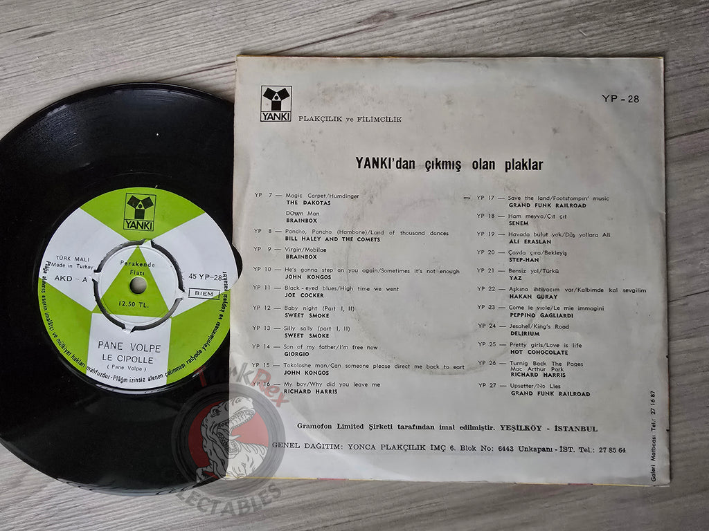 Pane Volpe – Le Cipolle / Vasso Vasso 7" Turkish Pressing Vinyl Turkey Edition