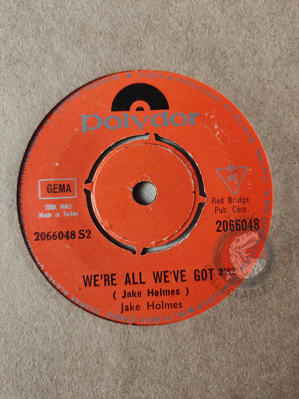 Jake Holmes – So Close 7" Turkish Pressing Vinyl Turkey Edition