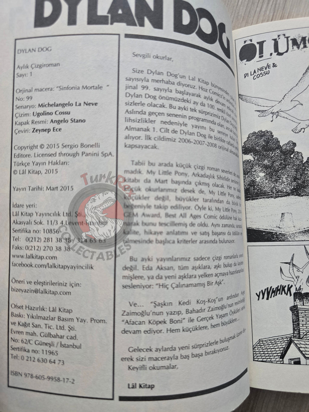 Dylan Dog #1 2015 Turkish Comic Turkey #99 Sinfonia mortale