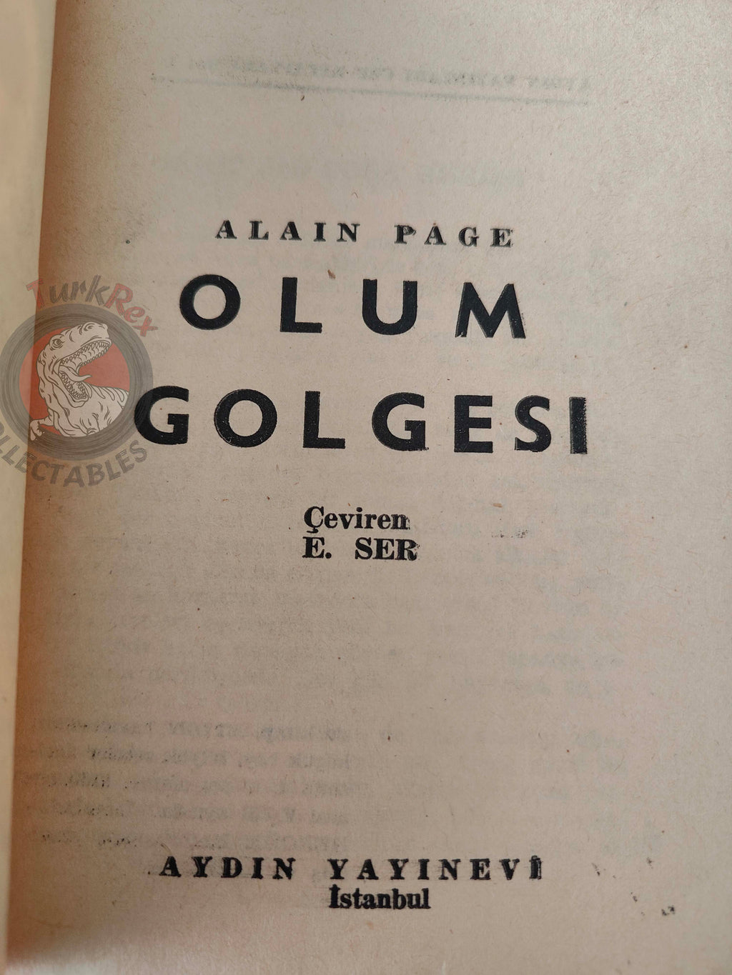 Alain Page – L'Ombre et le Matador 960 1st Turkish Book Turkey