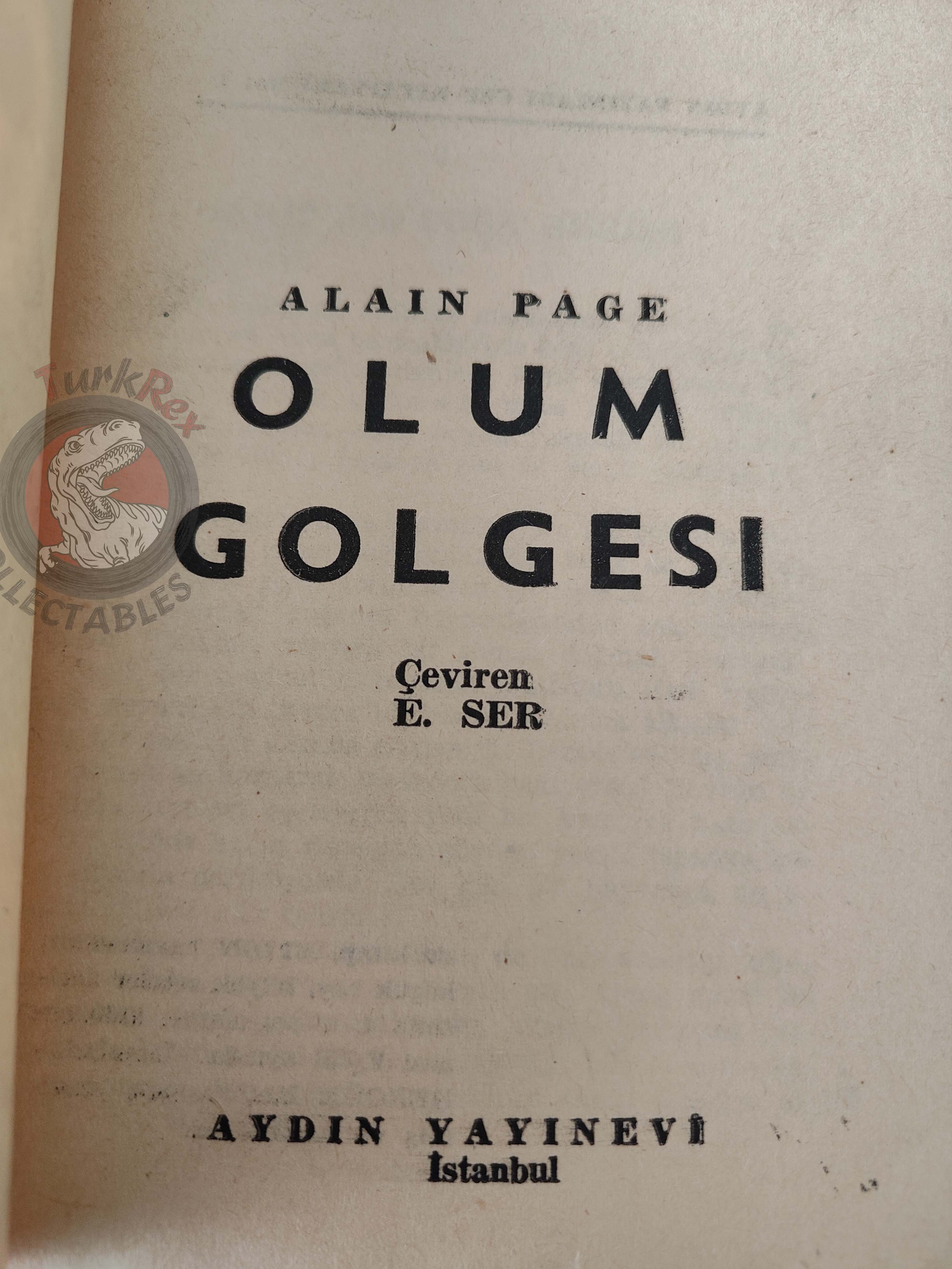Alain Page – L'Ombre et le Matador 960 1st Turkish Book Turkey