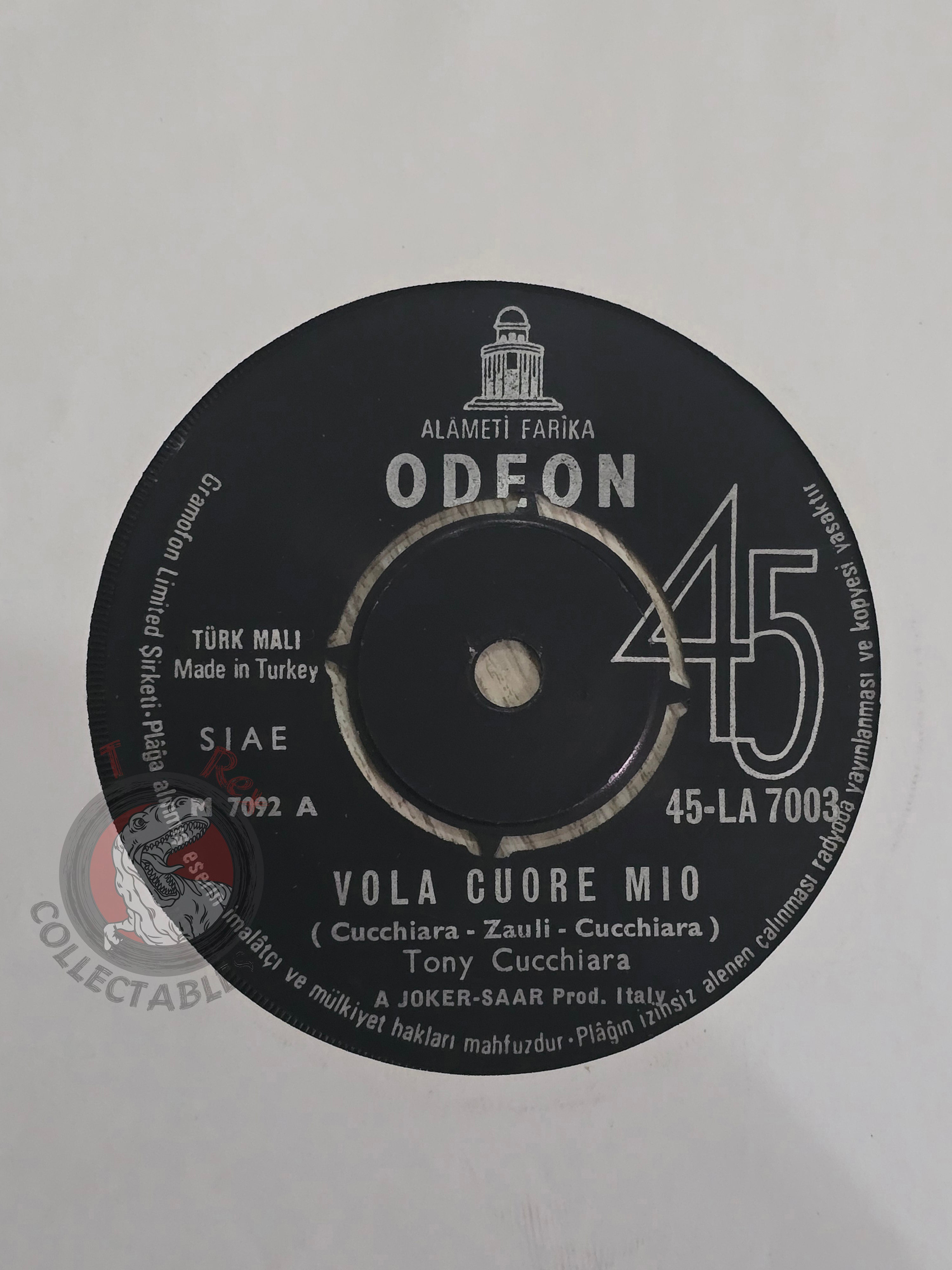 Tony Cucchiara – Vola Cuore Mio  7" Turkish Pressing Vinyl Turkey Edition