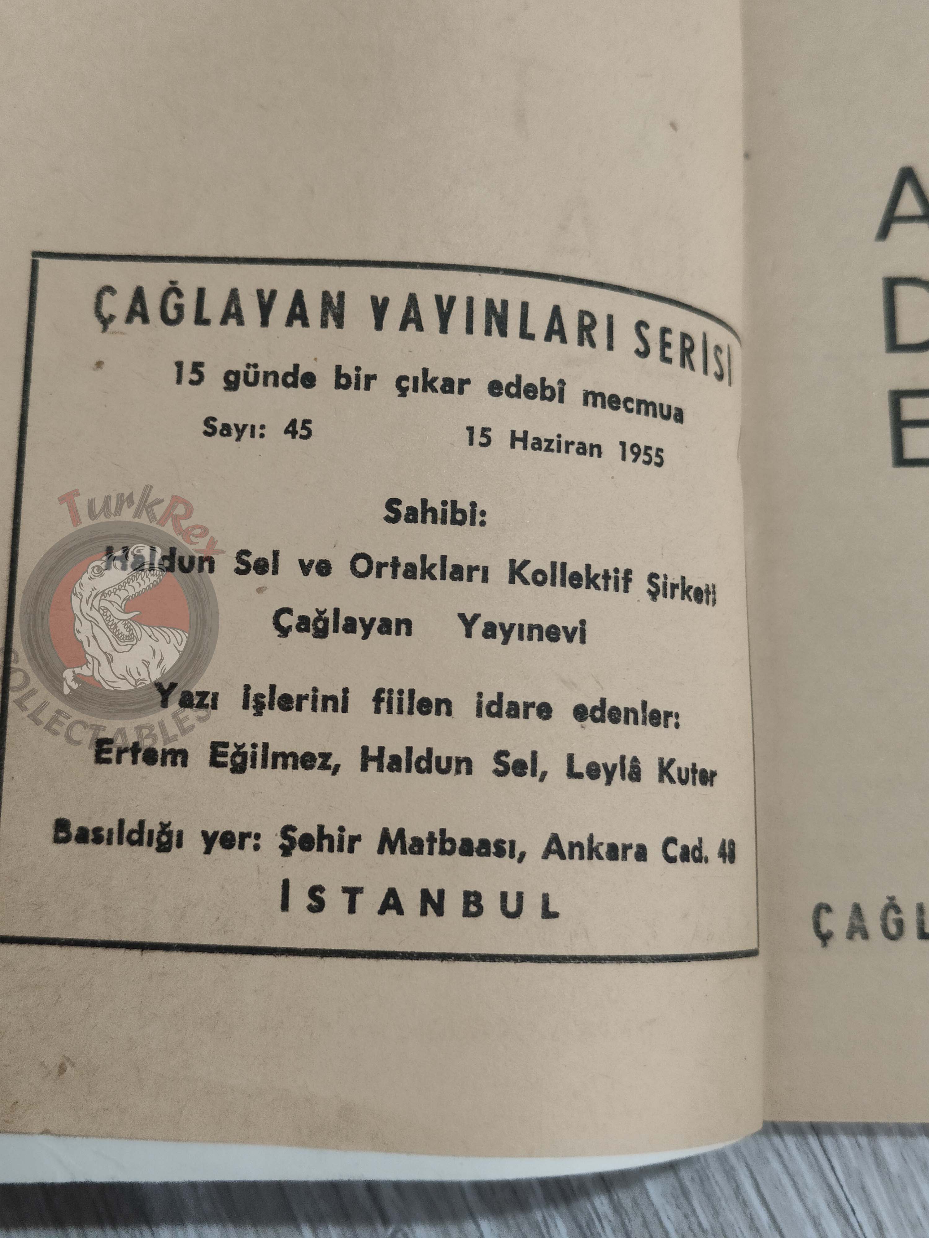 Norman Springer – Fire Mountain 1955 1st Turkish Book Turkey