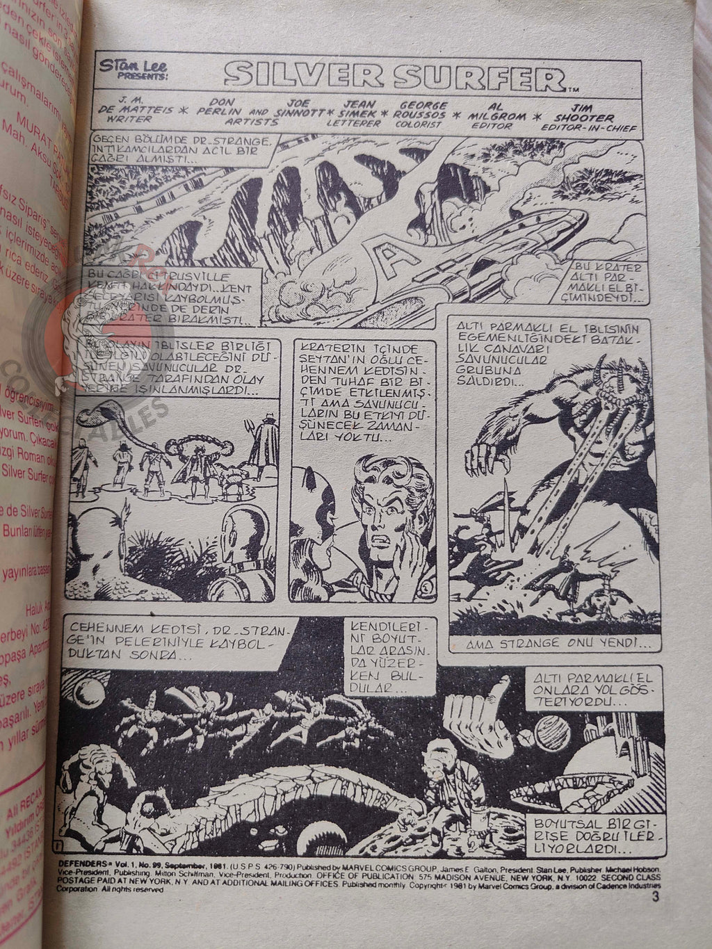 Silver Surfer #12 1988 Turkish Comic Turkey Defenders #99 #100 Hulk