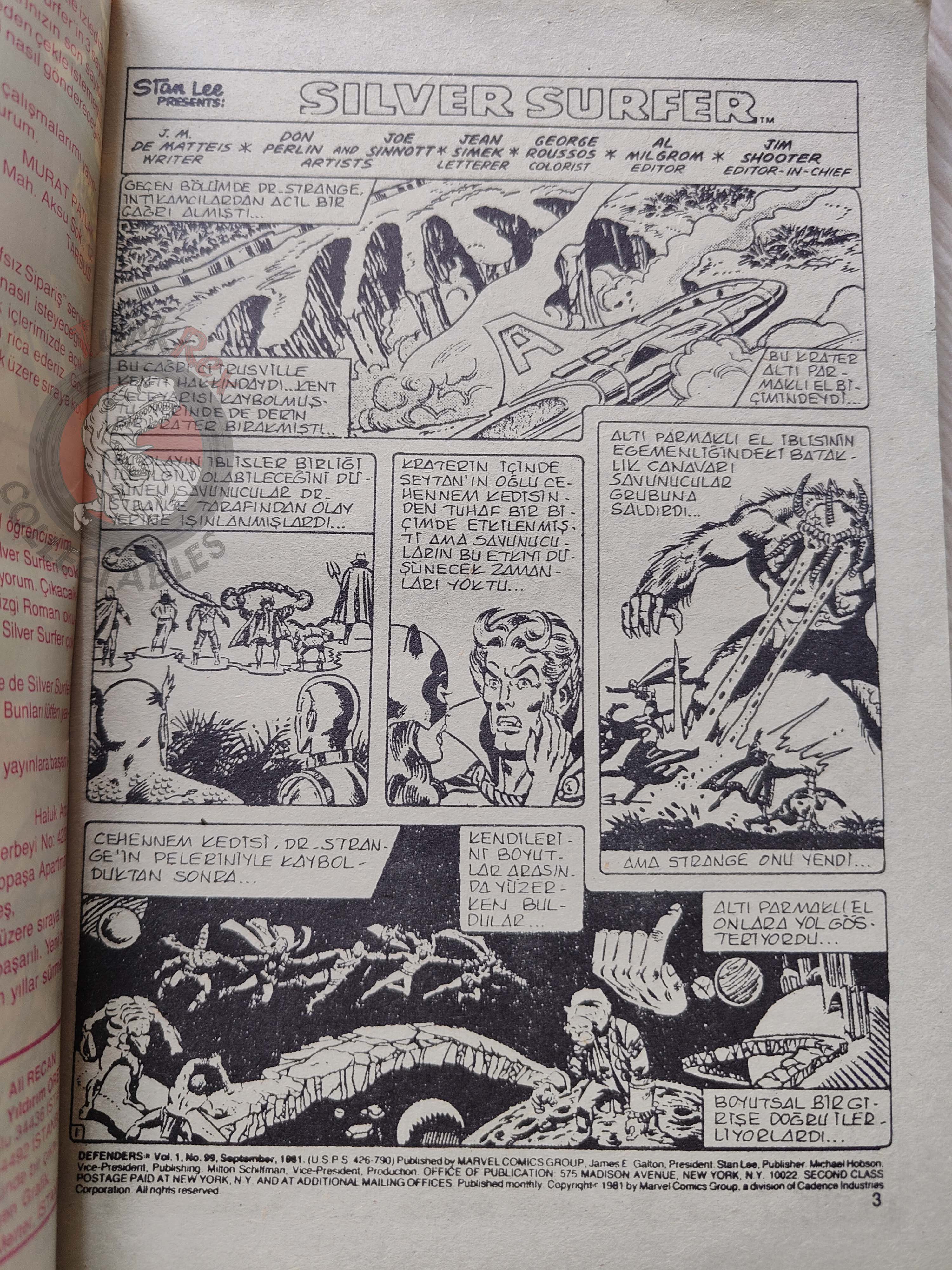 Silver Surfer #12 1988 Turkish Comic Turkey Defenders #99 #100 Hulk