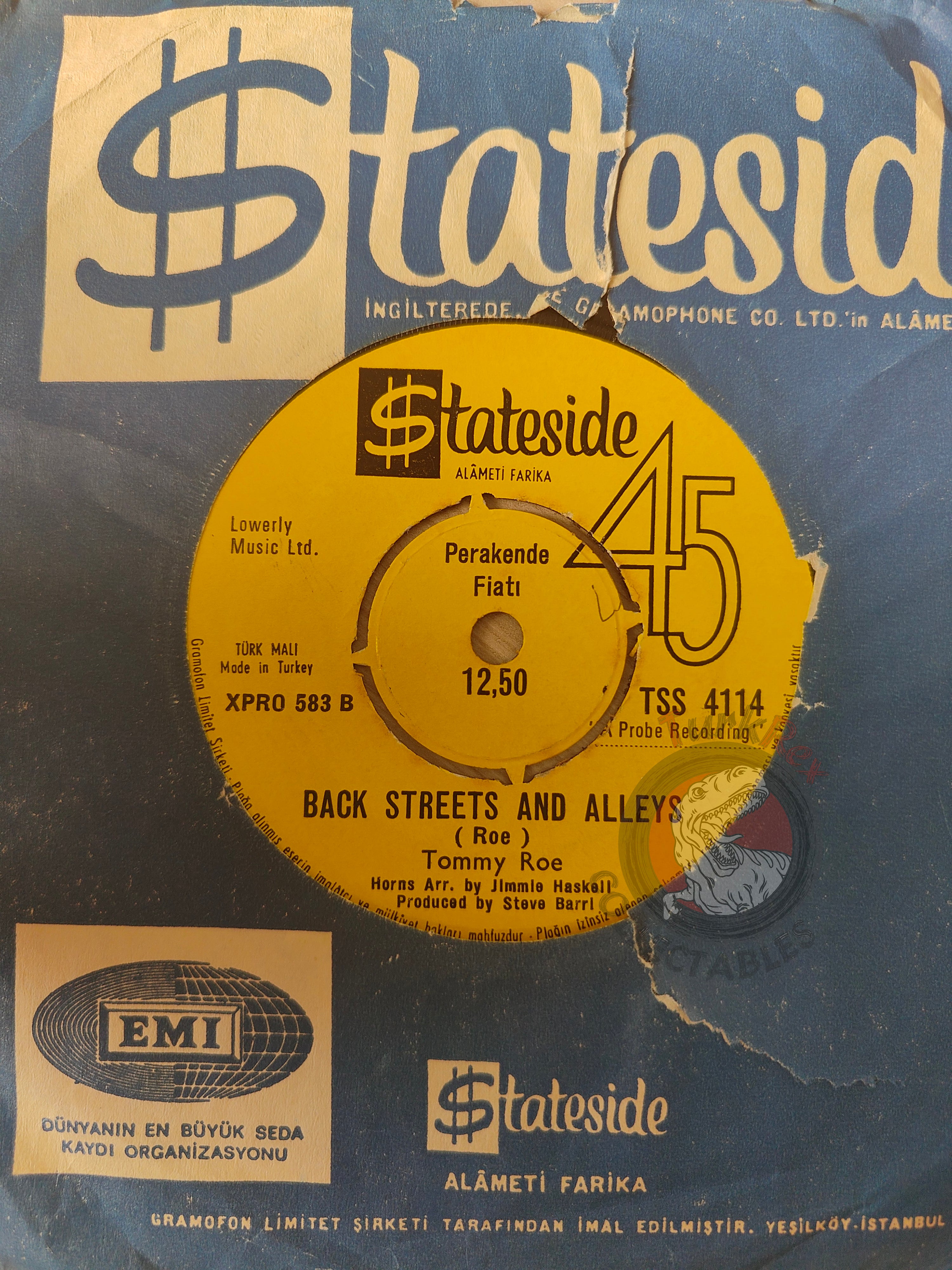Tommy Roe – Stagger Lee 7" Promo Turkish Pressing Vinyl Turkey Edition