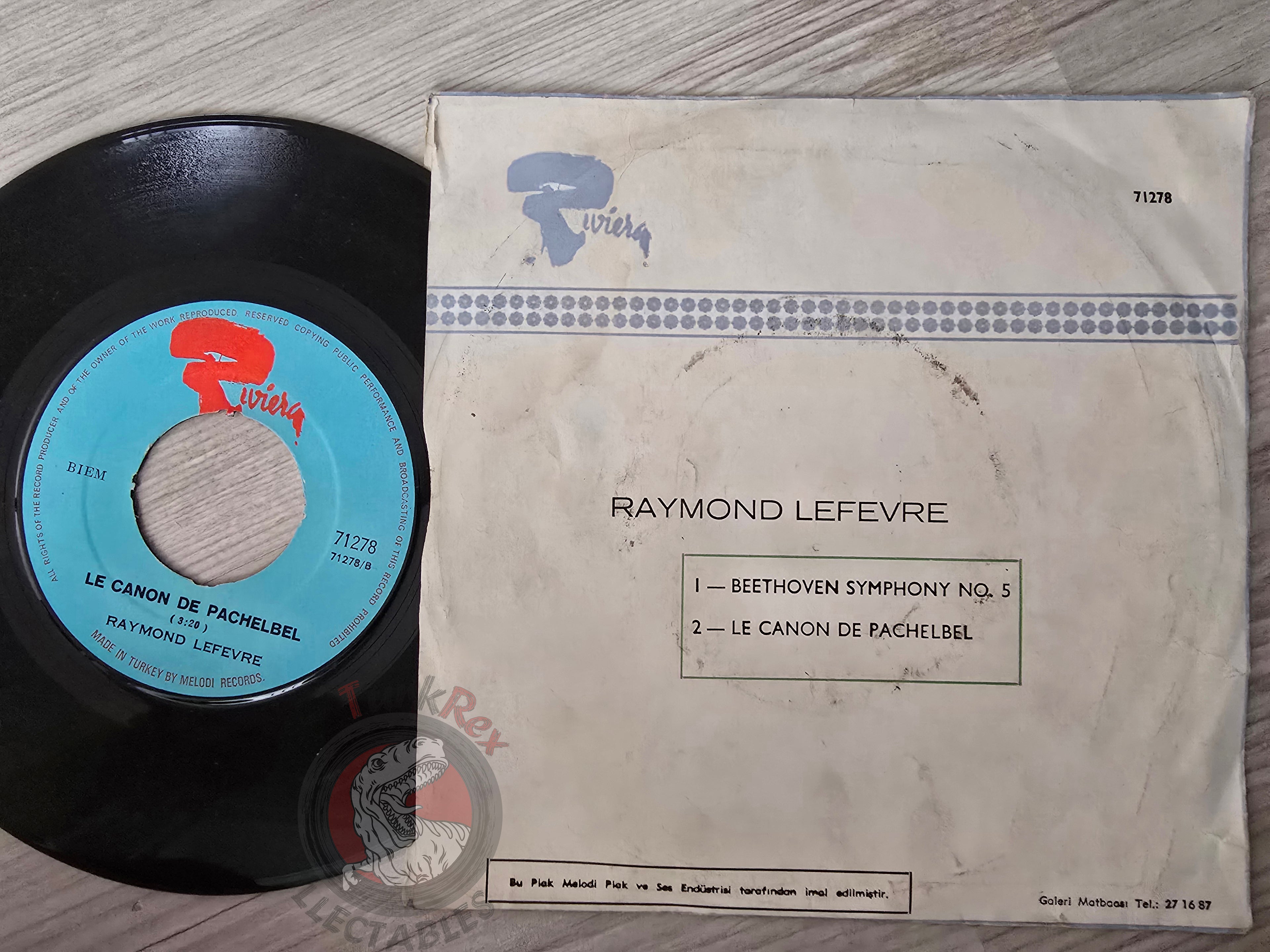 Raymond Lefevre – Beethoven Symphony No.5 7" Turkish Pressing Vinyl Turkey Edition