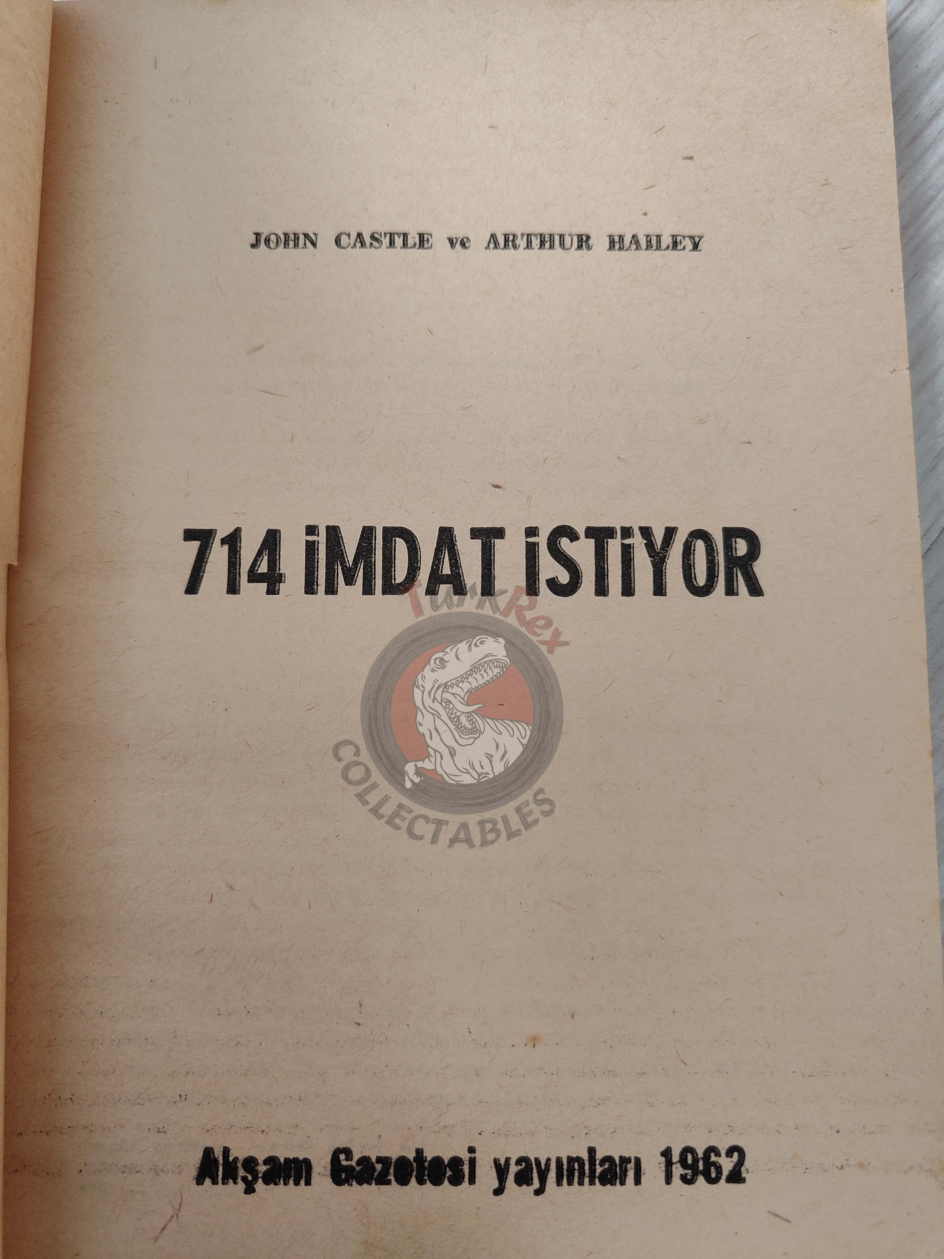 John Castle & Arthur Hailey – Flight Into Danger 1962 1st Turkish Book Turkey